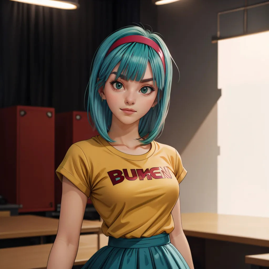 Custom anime-themed female character art in Dragon Ball Z style, showcasing A.I.-generated vibrant design.