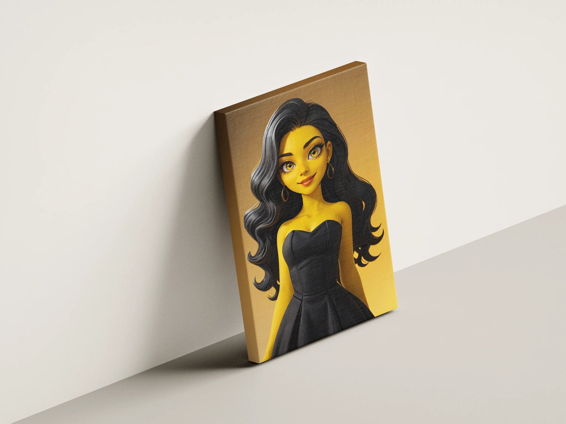 Anime-style art on canvas featuring a female character created with Custom Anime A.I. Art technology.