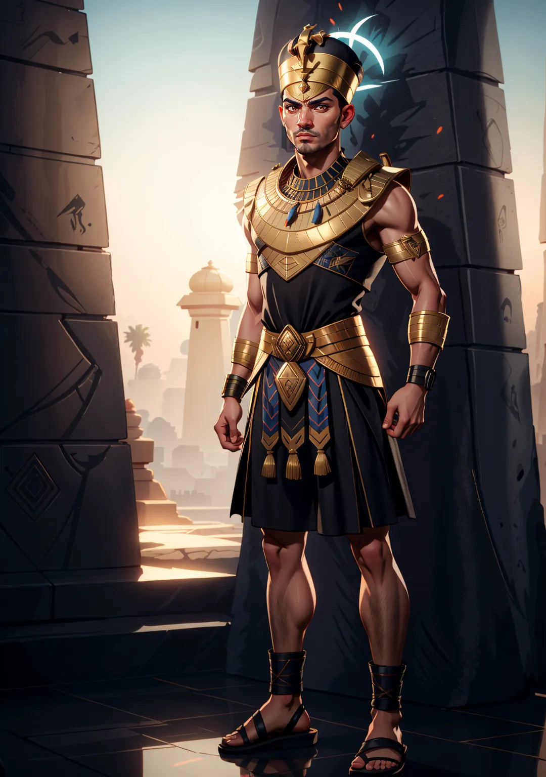 Custom Pharaoh A.I. Digital Art: Transform into Ancient Egyptian Royalty with Majestic Details