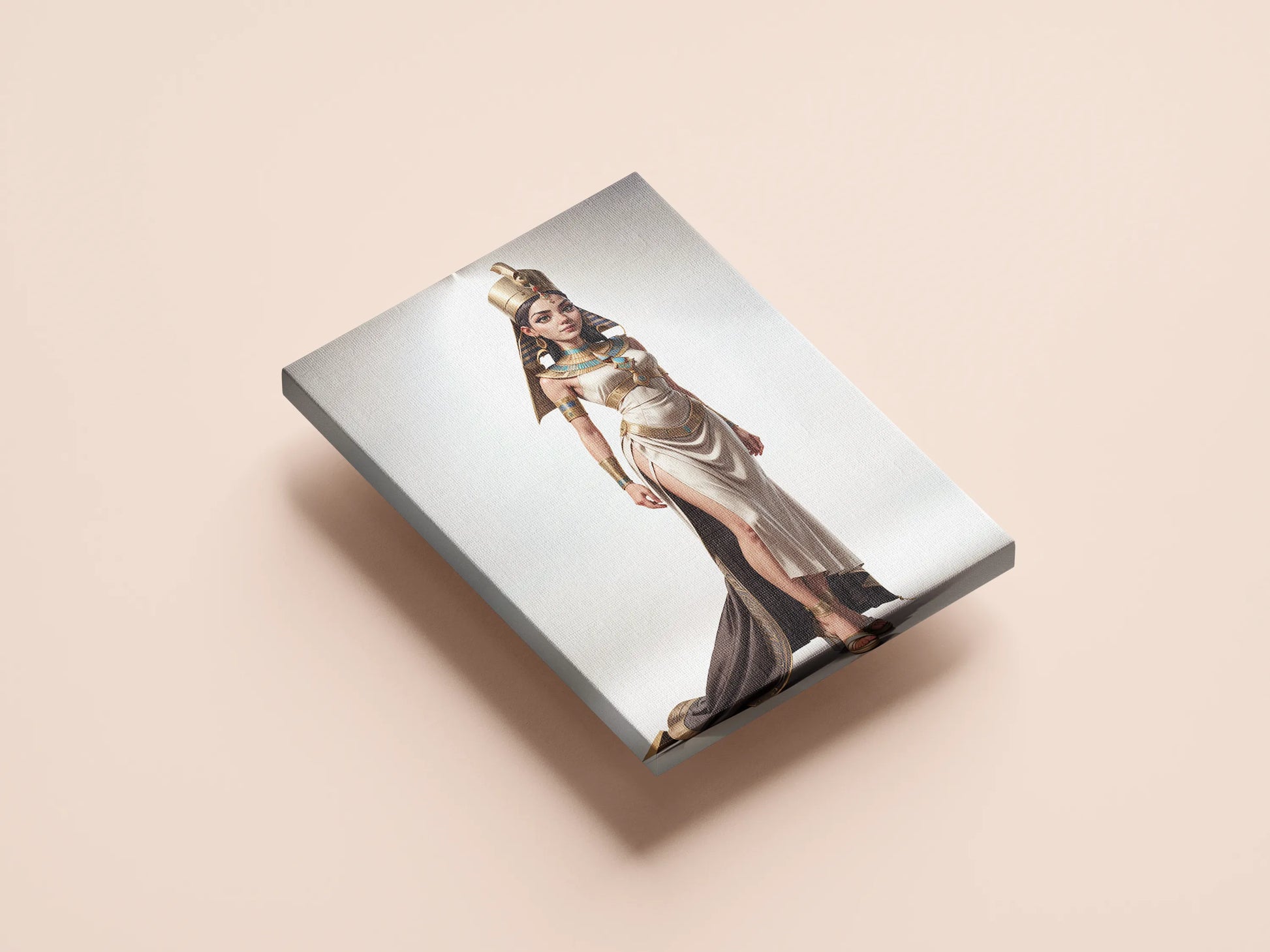 Custom Pharaoh A.I. digital art on canvas showcasing ancient Egyptian attire and regal design.