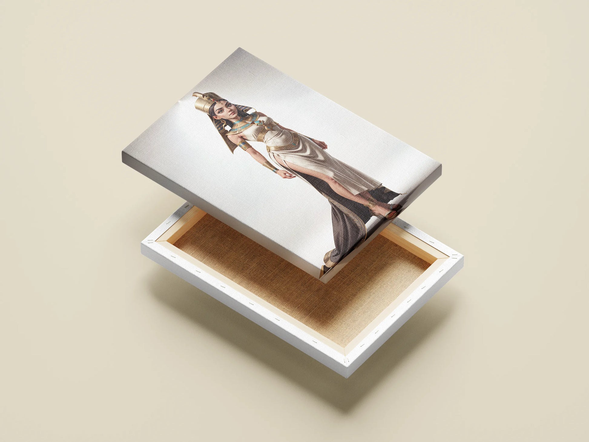 Custom Pharaoh A.I. digital art depicting an Ancient Egyptian figure on canvas.