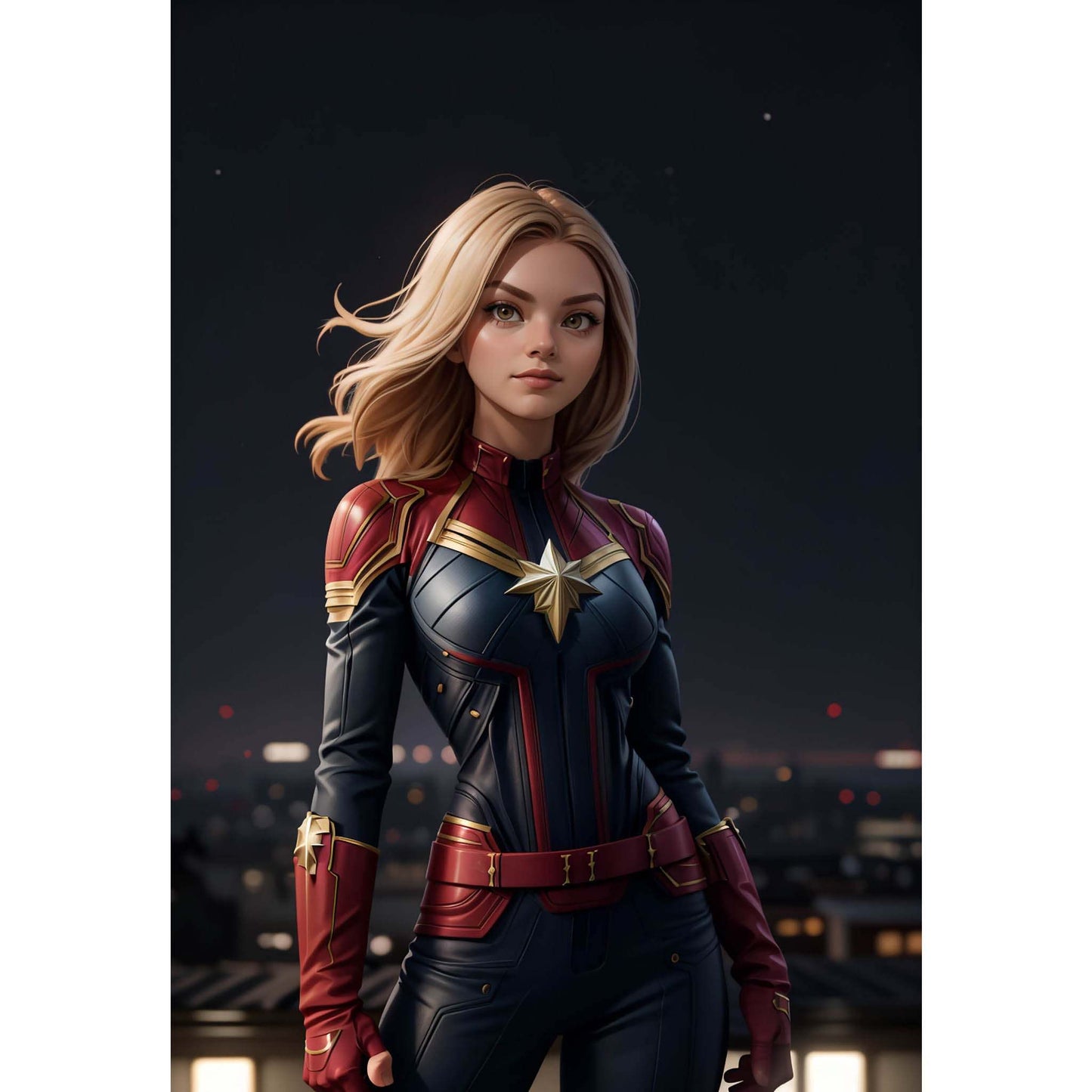 Custom superhero A.I. digital art transforming a photo into a Marvel hero.