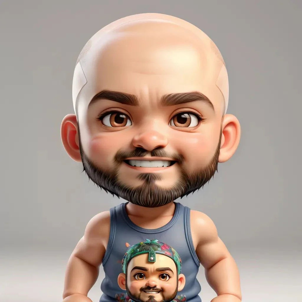 Custom A.I. art transformation featuring a cartoon character in a tank top.