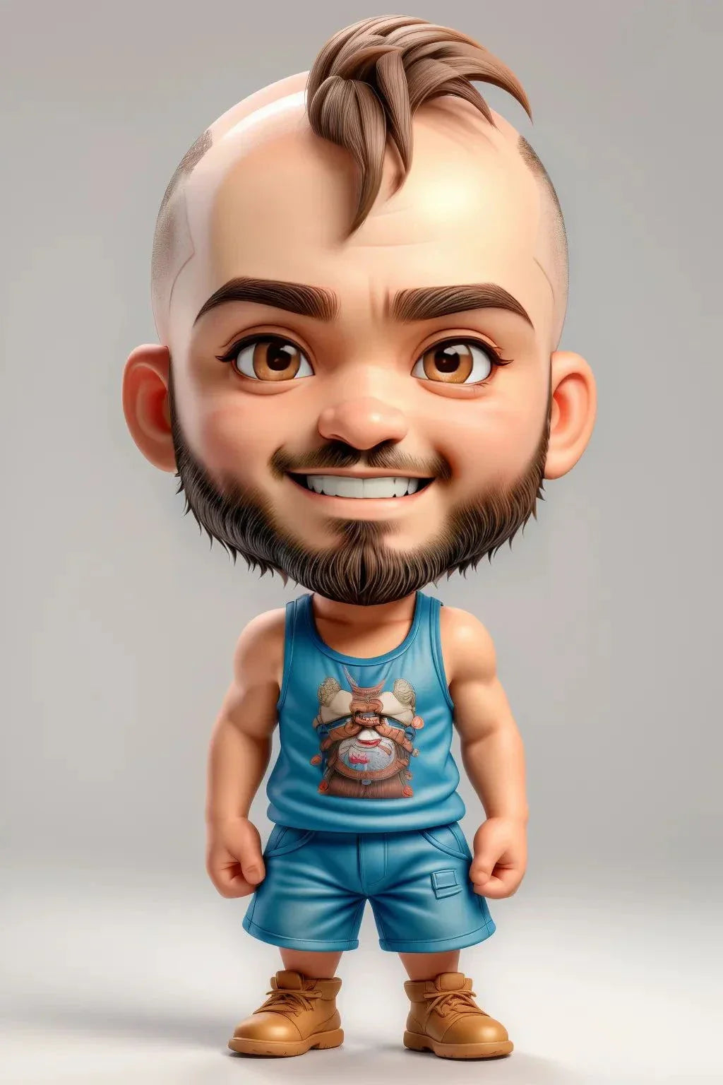 Custom A.I. art digital character design with vibrant cartoon style, showcasing unique imagination.