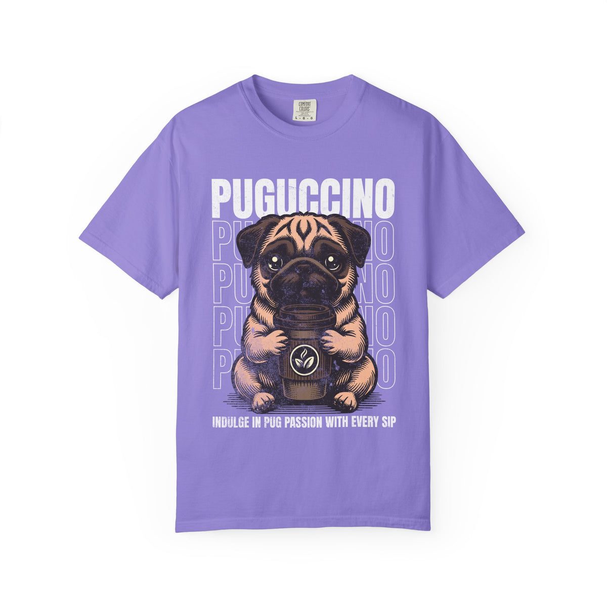 FPD - Puguccino Funny Pug Coffee T-Shirt | Indulge In Pug Passion Cute Dog Cappuccino Graphic Tee | Pet Lover Gift Shirt