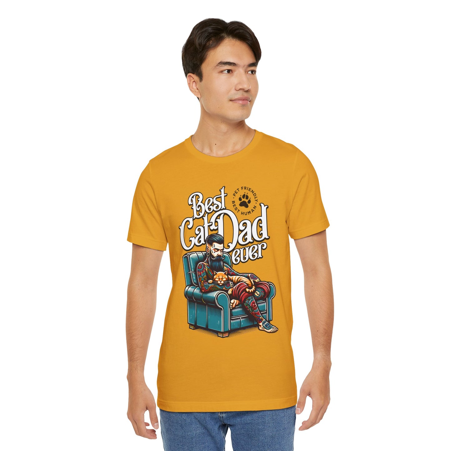 Best Cat Dad Ever Unisex T-Shirt – Perfect Gift for Cat Lovers - FPD