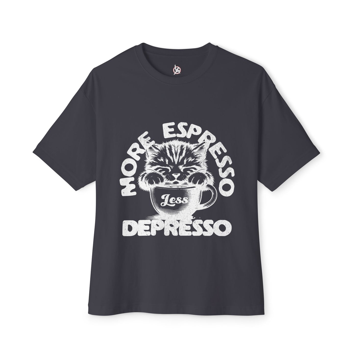 FPD - More Espresso Less Depresso Oversized Tee – Coffee & Mood Statement