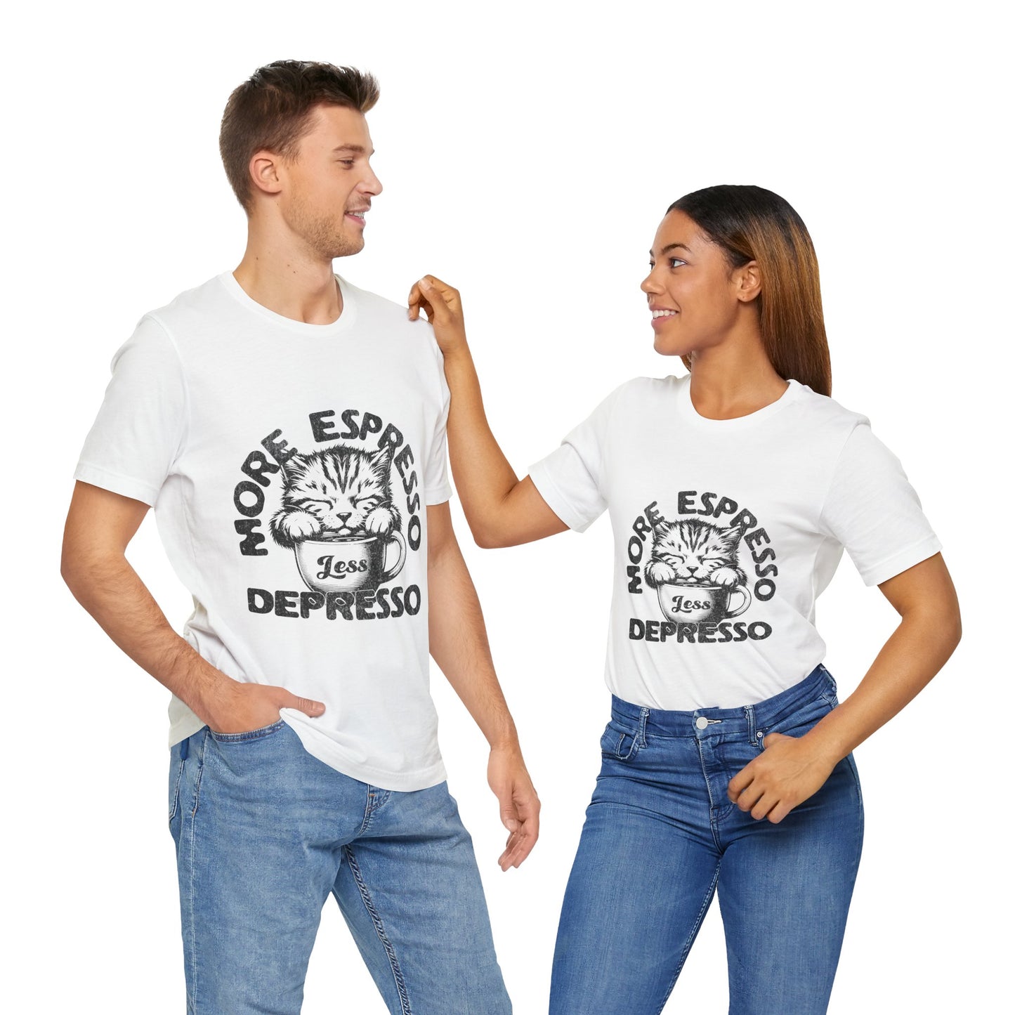 FPD - Unisex T-shirt - More Espresso Less Depresso Tee – Coffee Humor Statement Shirt