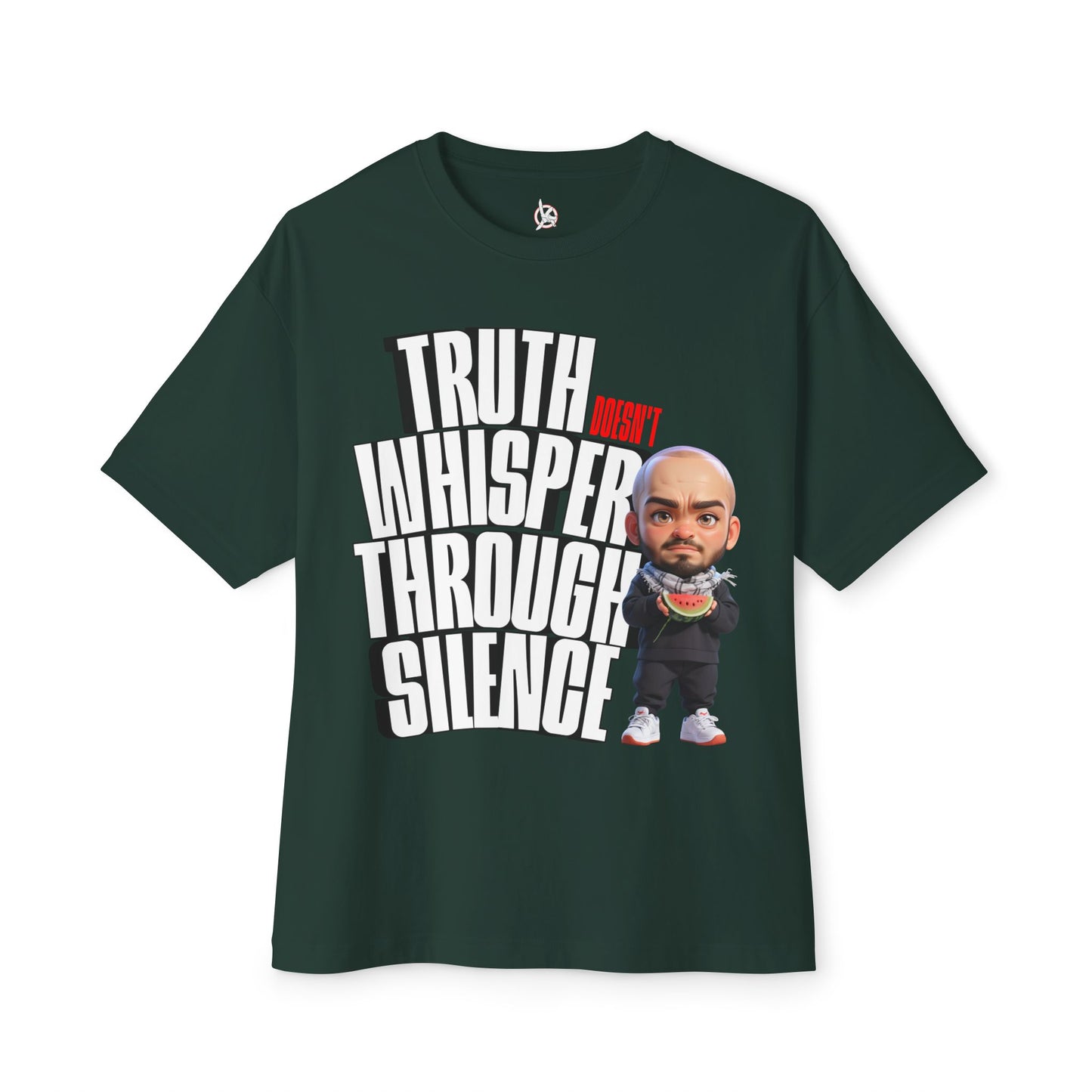 Truth Doesn’t Whisper Through Silence Oversized Tee – Pro-Palestine Graphic Shirt - FPD