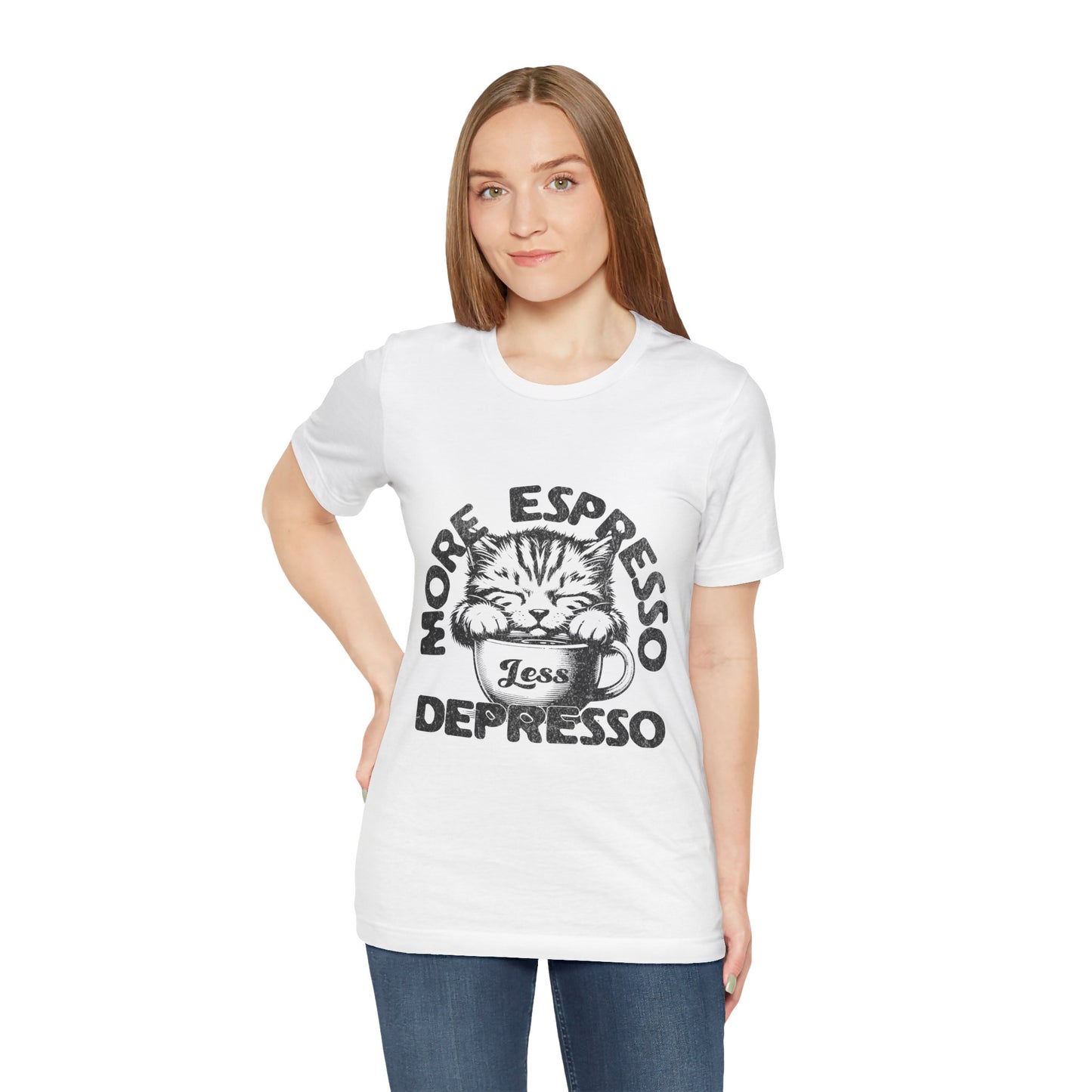 FPD - Unisex T-shirt - More Espresso Less Depresso Tee – Coffee Humor Statement Shirt