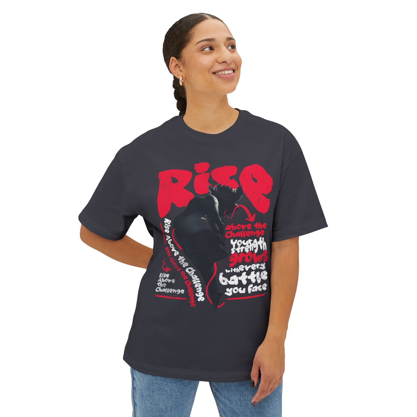 FPD - Rise Oversized Tee – Empowerment & Motivation Statement Shirt