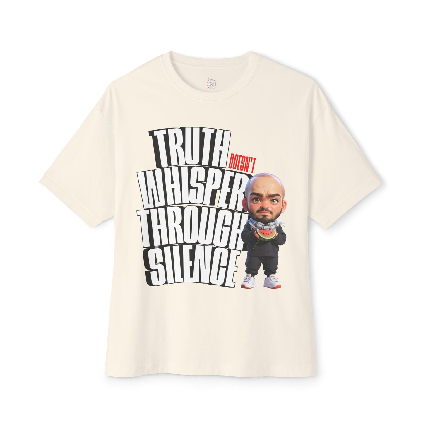 Truth Doesn’t Whisper Through Silence Oversized Tee – Pro-Palestine Graphic Shirt - FPD
