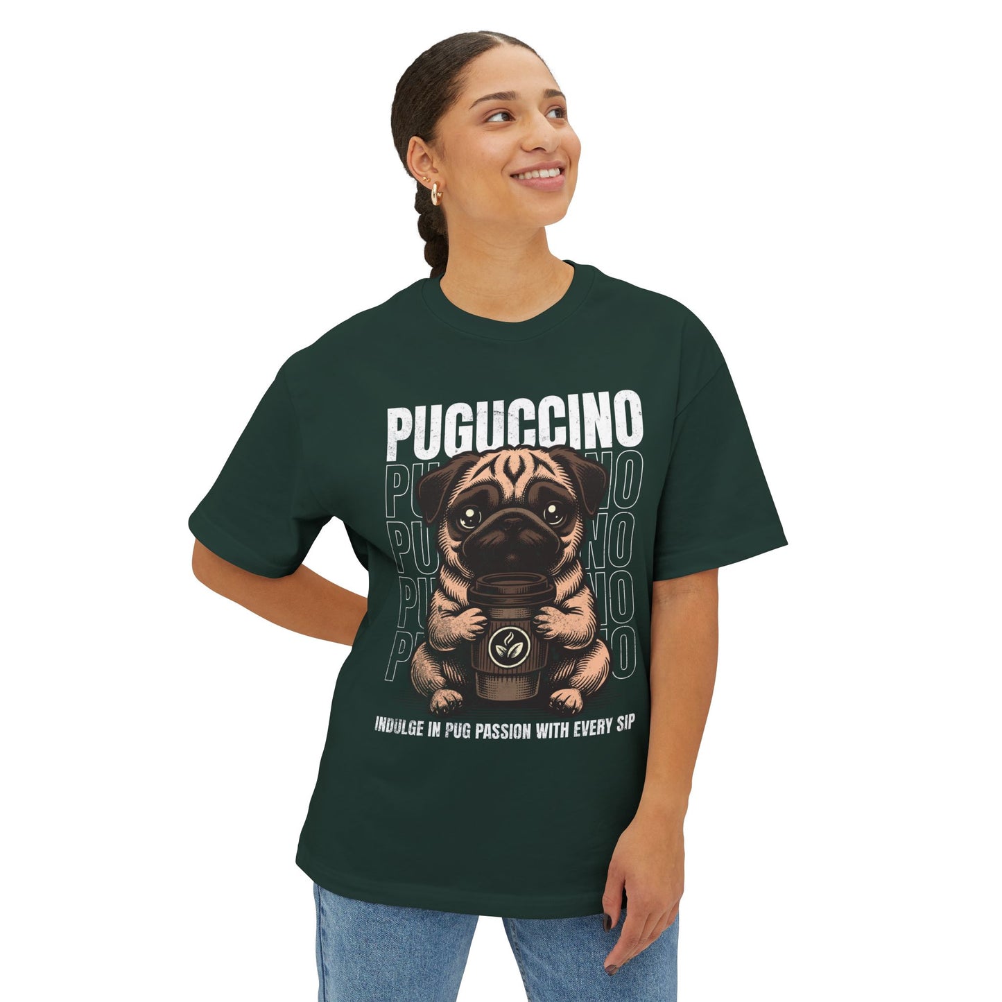 FPD - Puguccino Oversized Tee – Coffee & Pug Lover Streetwear