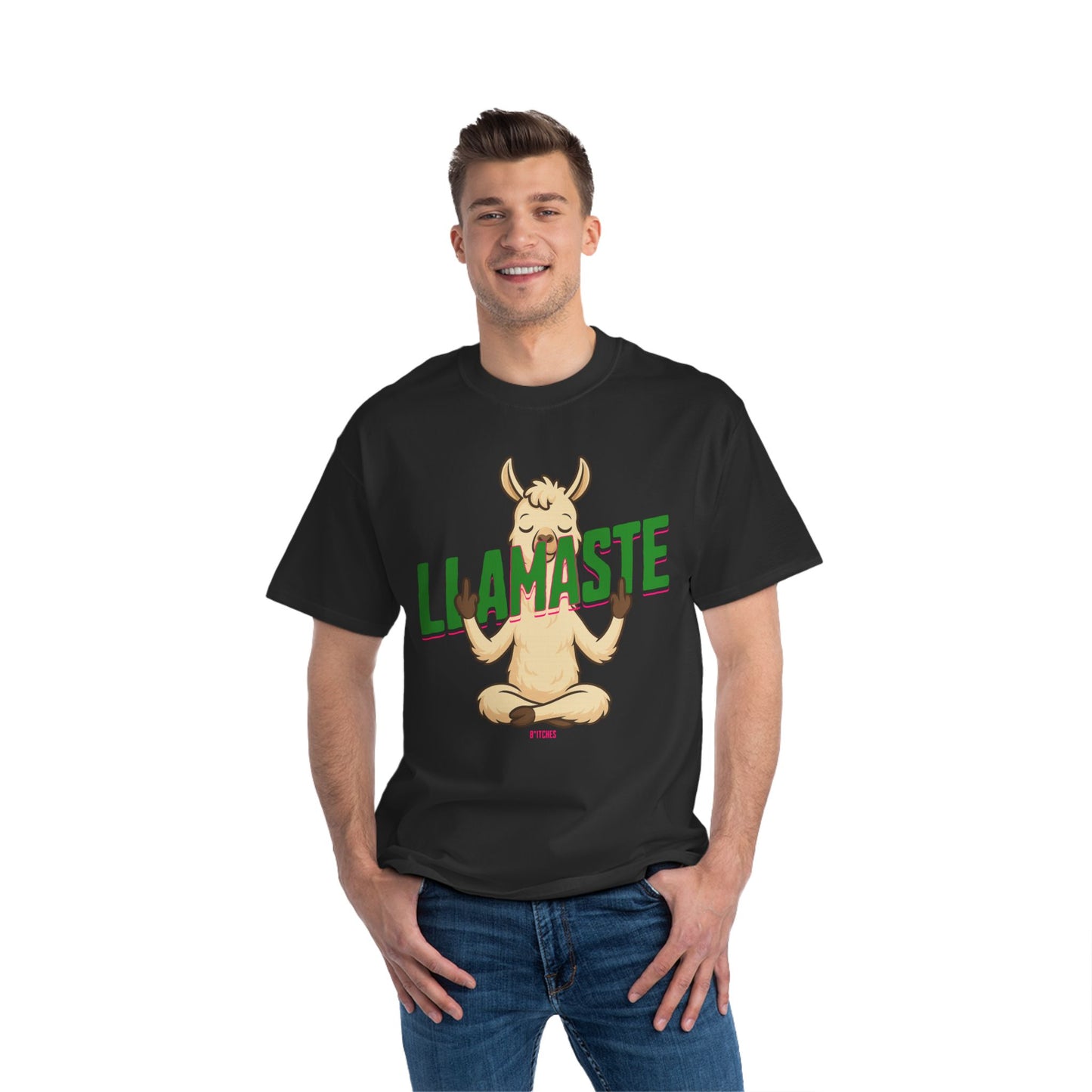 Funny Oversized T-Shirt Print – Yoga Llama Graphic Tee for Men & Women