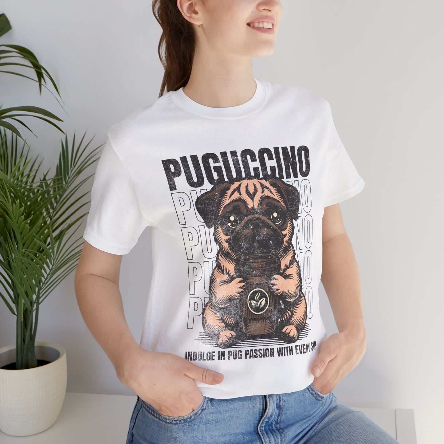 FPD - Unisex T-shirt - Puguccino Tee – Coffee & Pug Lover Statement Shirt