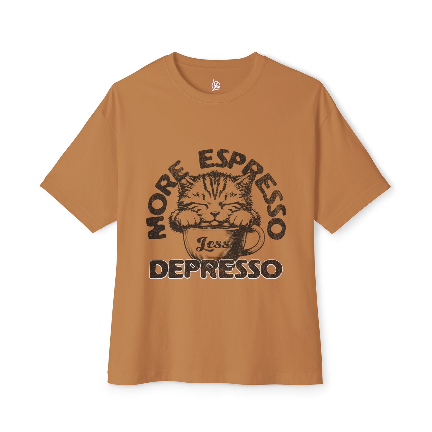 FPD - More Espresso Less Depresso Oversized Tee – Coffee & Mood Statement