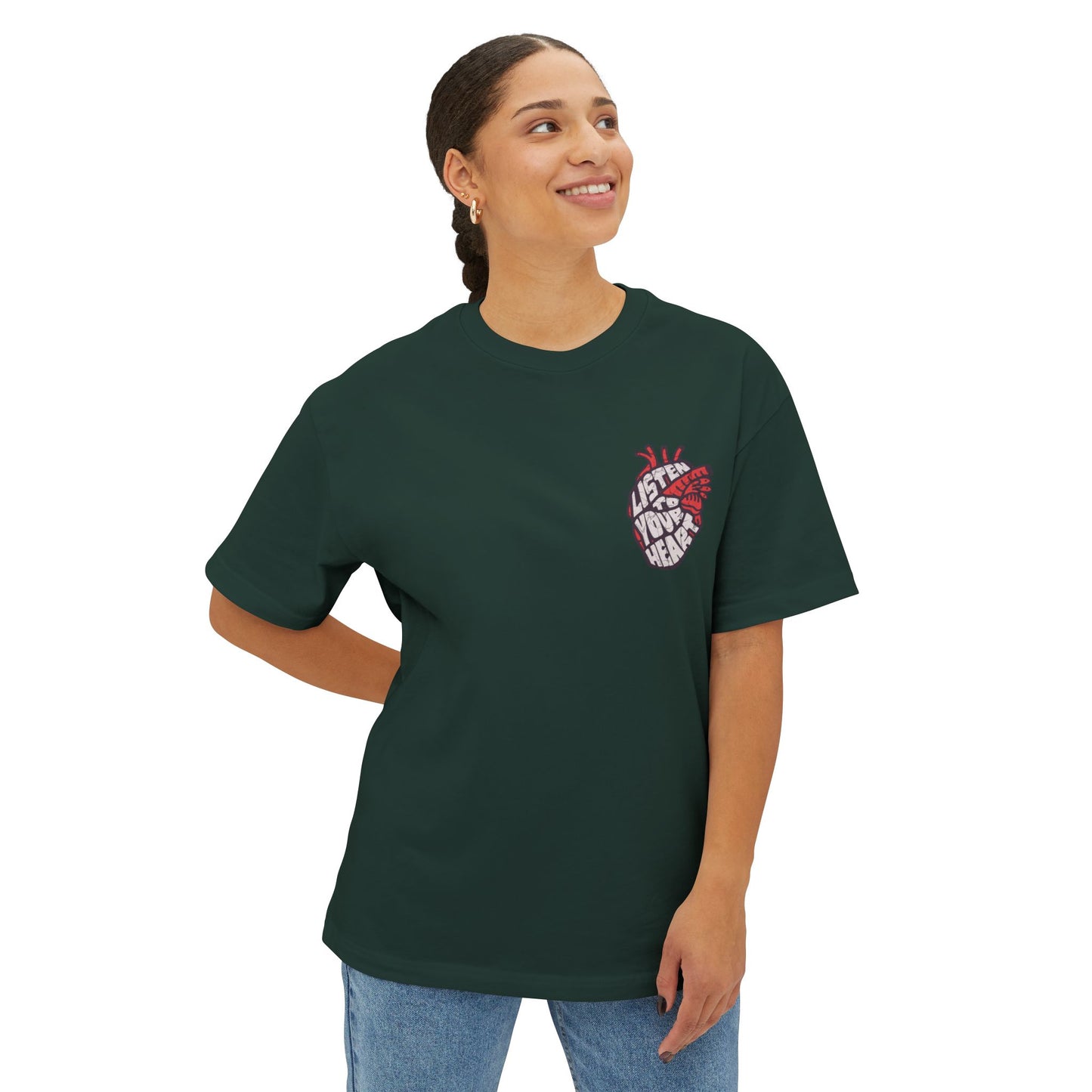 FPD - Listen to Your Heart Oversized Tee — Intuition & Emotion Statement Shirt