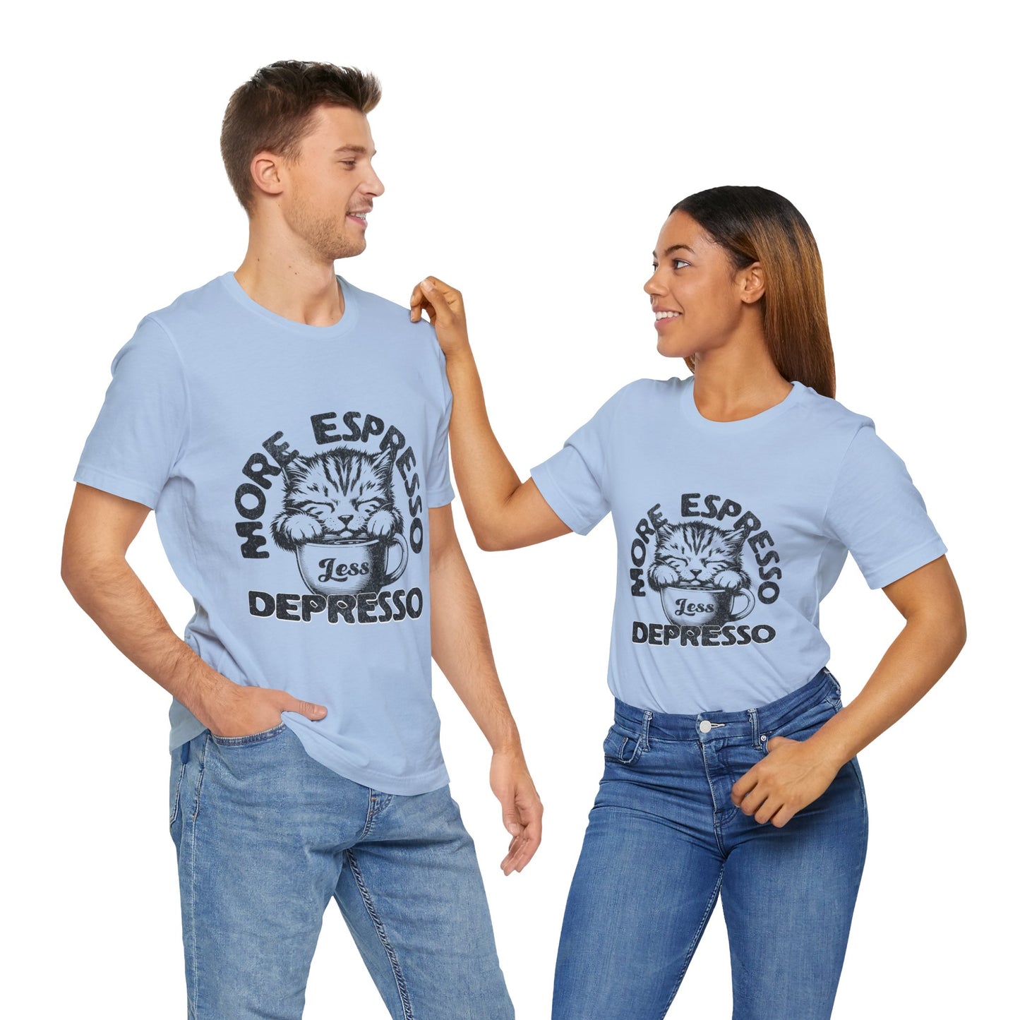 FPD - Unisex T-shirt - More Espresso Less Depresso Tee – Coffee Humor Statement Shirt