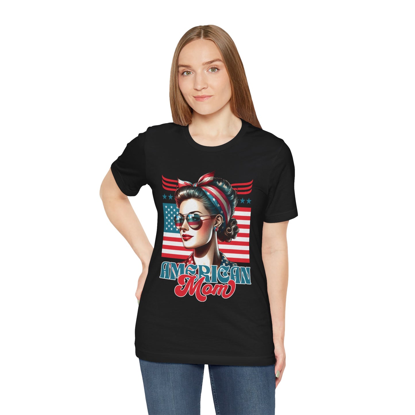 American Mom T-Shirt – Patriotic Tee for Moms