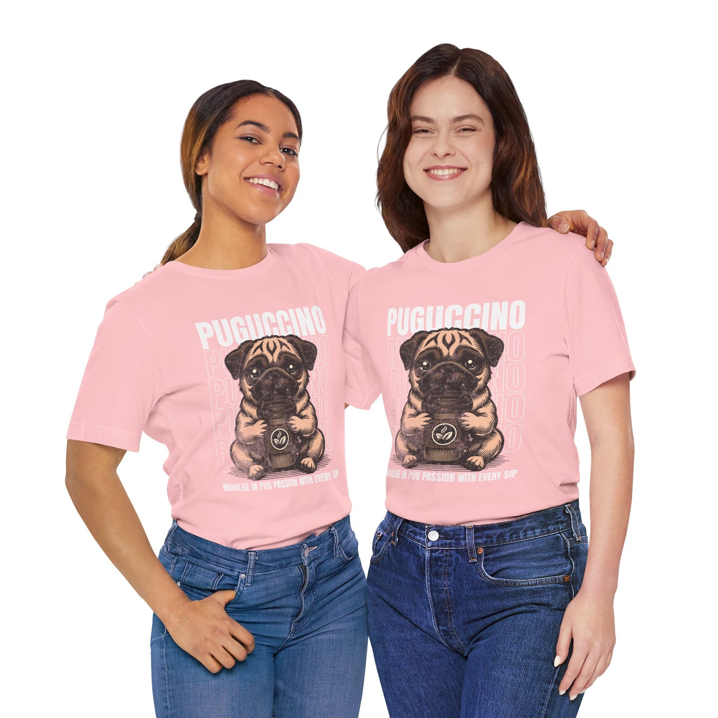 FPD - Unisex T-shirt - Puguccino Tee – Coffee & Pug Lover Statement Shirt