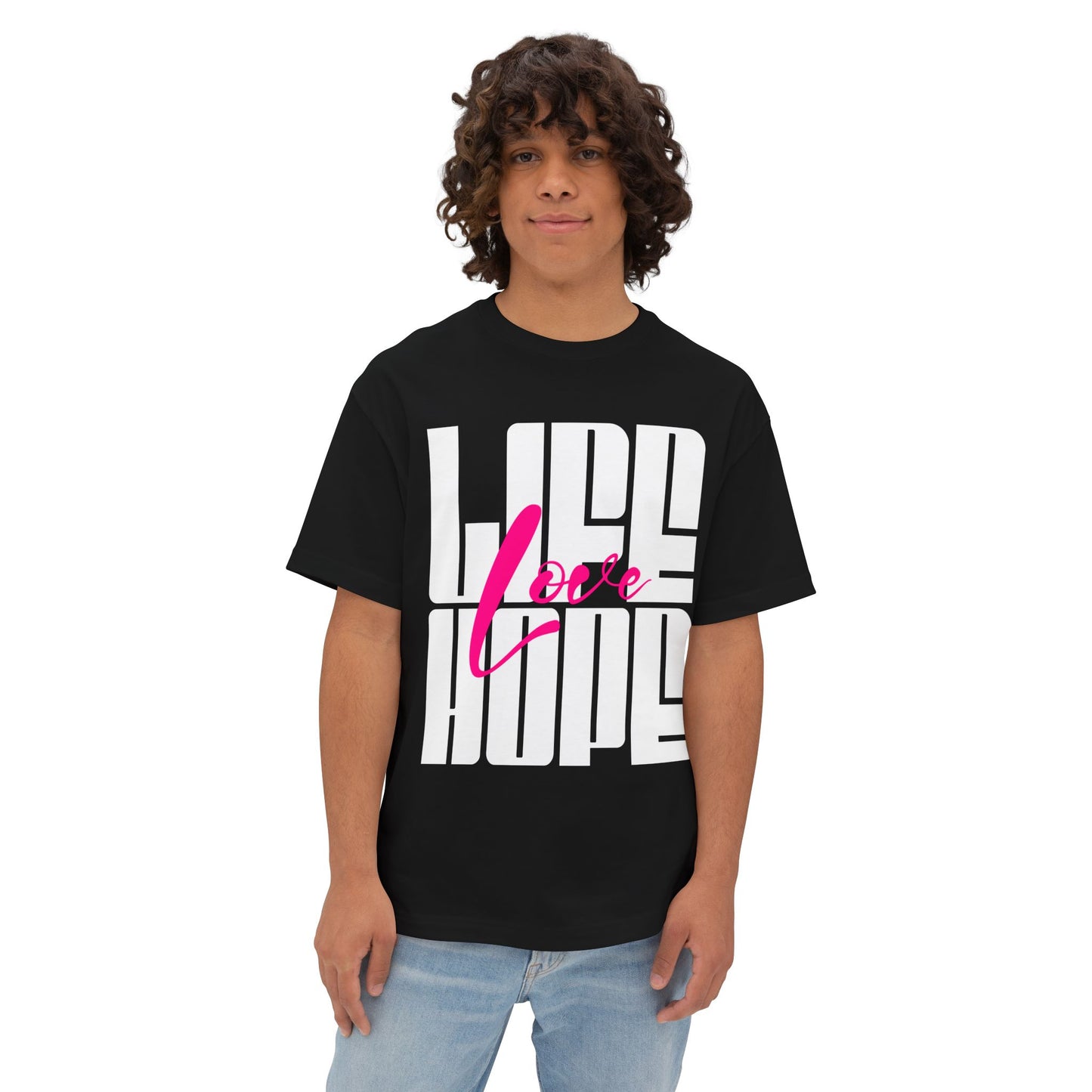 FPD - Love Life Hope Oversized Tee — Affirmation & Faith Statement Shirt