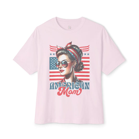 American Mom Oversized T-Shirt – Relaxed Patriotic Style for Moms