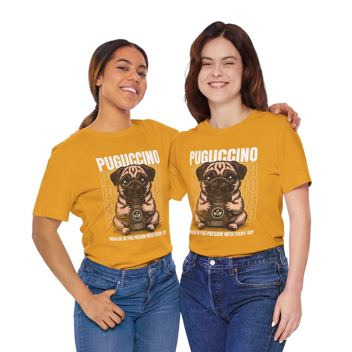 FPD - Unisex T-shirt - Puguccino Tee – Coffee & Pug Lover Statement Shirt