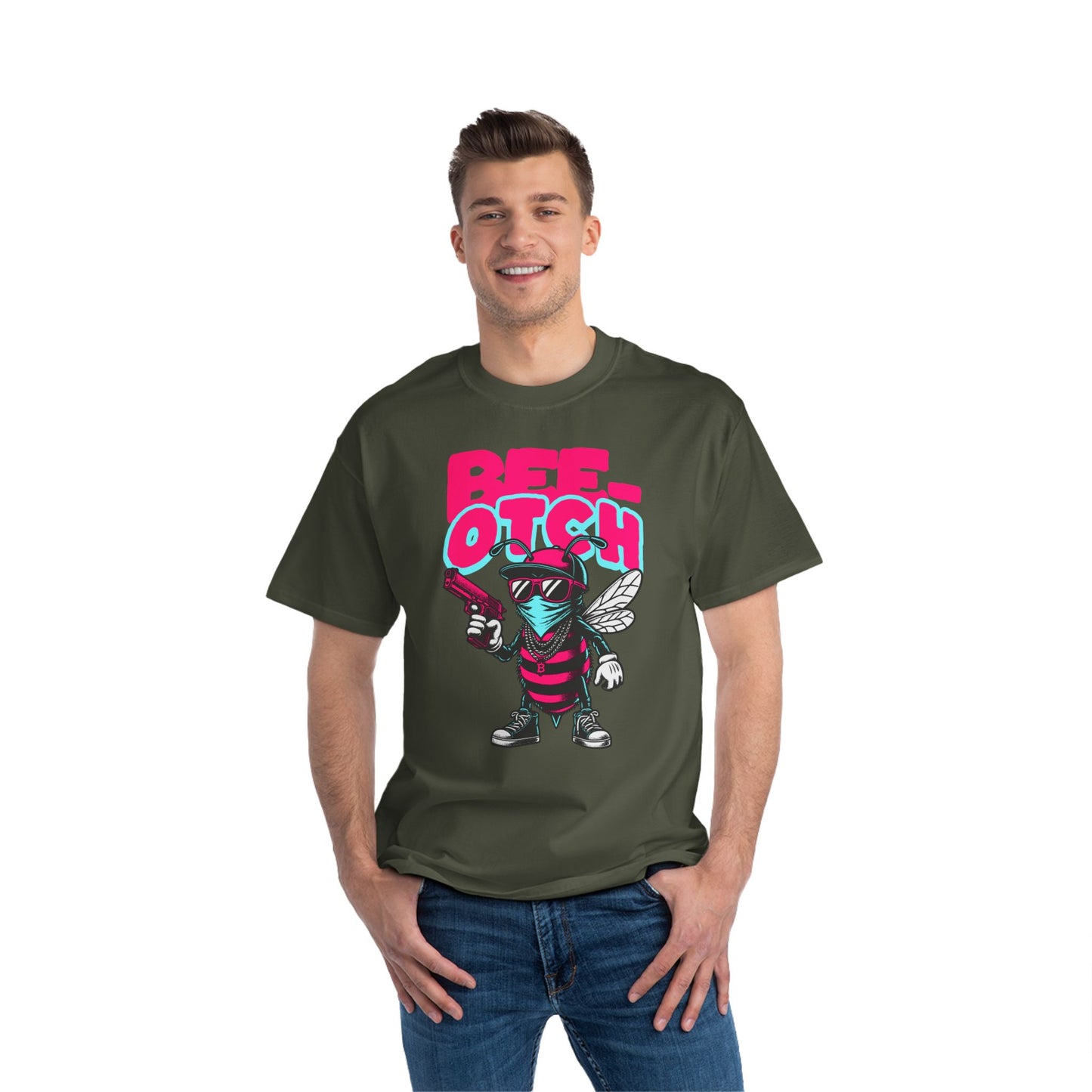 Bee-otch Oversized Graphic T-Shirt – Funny Streetwear Print Tee for Men & Women