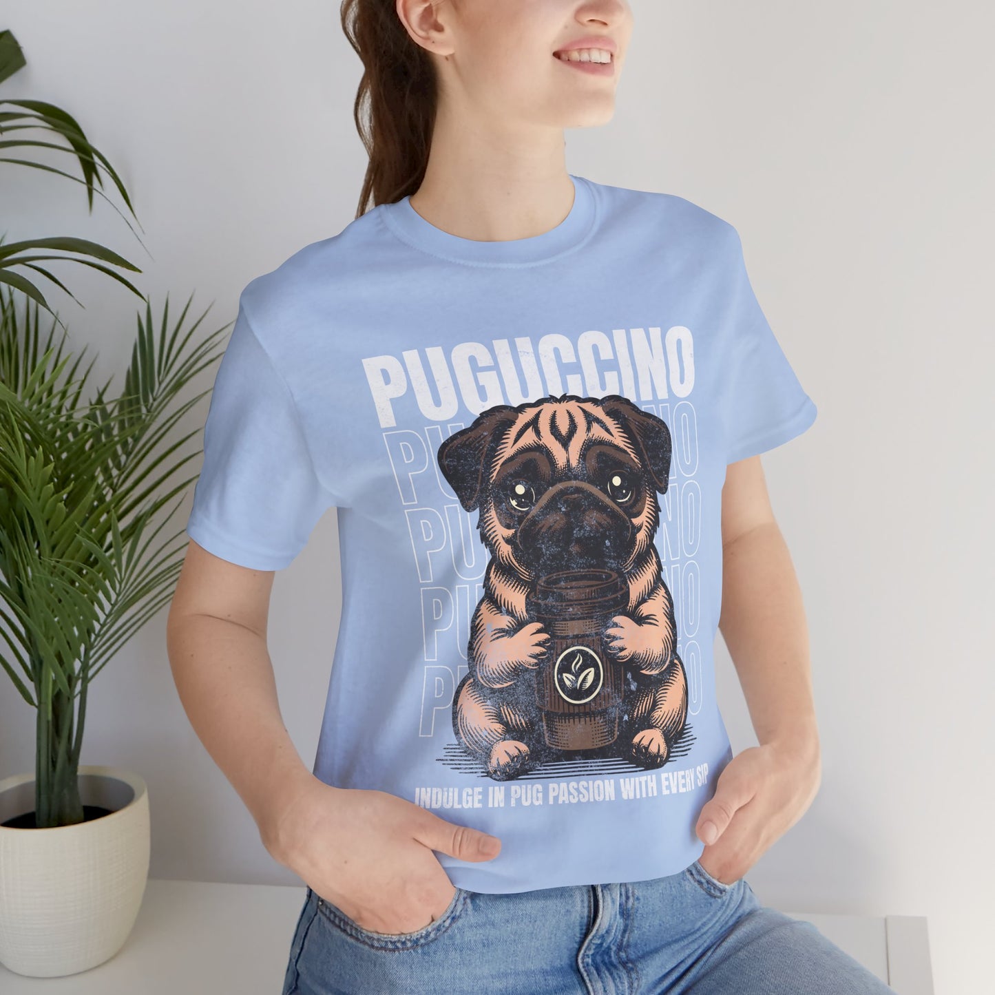 FPD - Unisex T-shirt - Puguccino Tee – Coffee & Pug Lover Statement Shirt