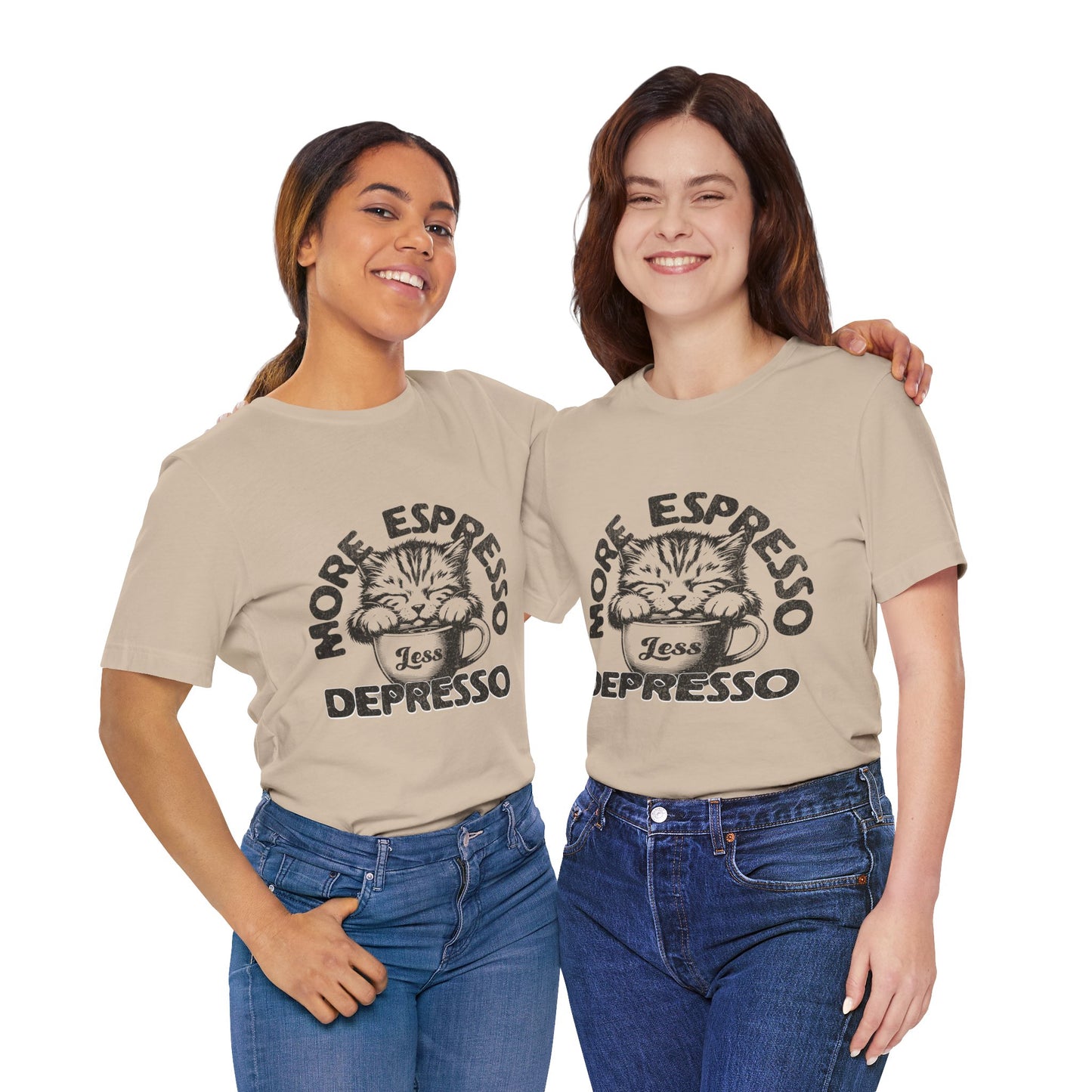 FPD - Unisex T-shirt - More Espresso Less Depresso Tee – Coffee Humor Statement Shirt