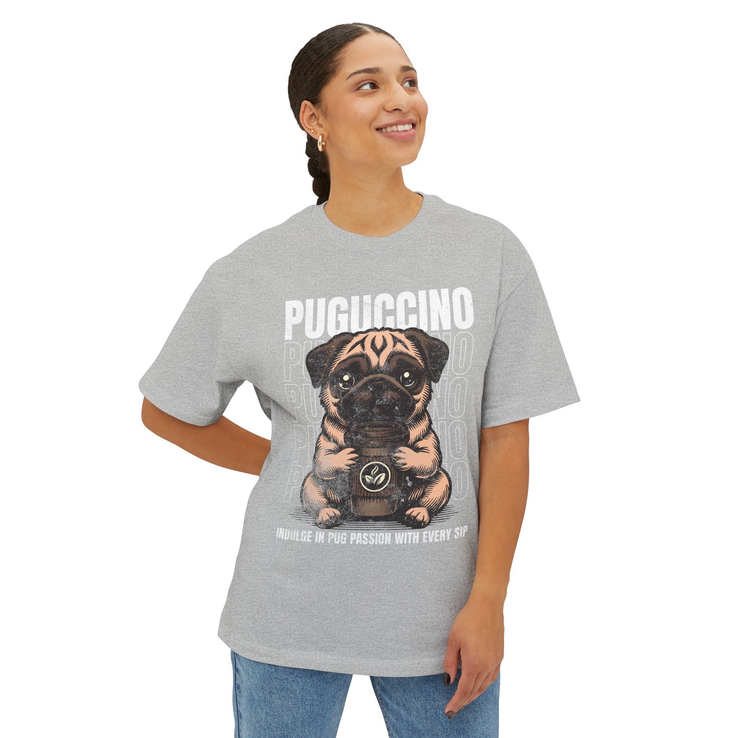 FPD - Puguccino Oversized Tee – Coffee & Pug Lover Streetwear