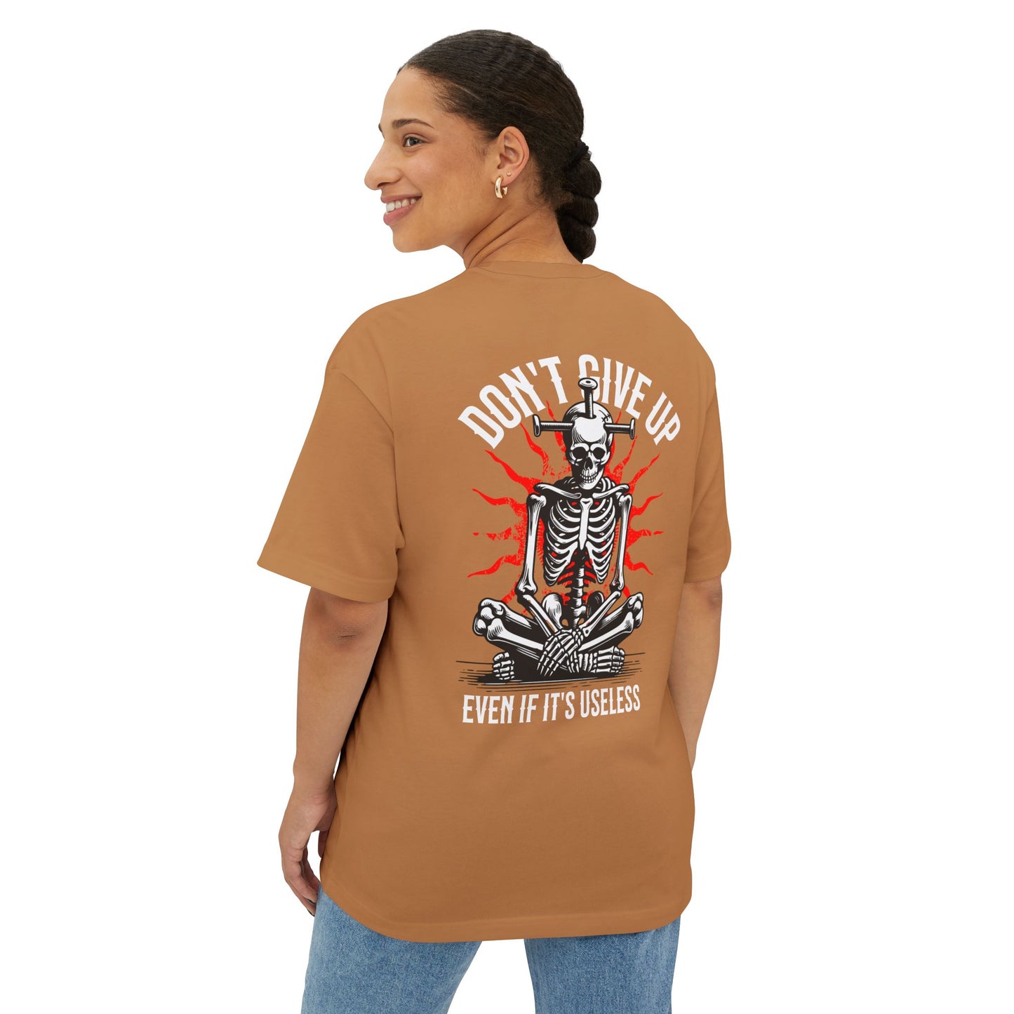 F&BPD - Don’t Give Up Oversized Tee – Grit & Resilience Statement Shirt