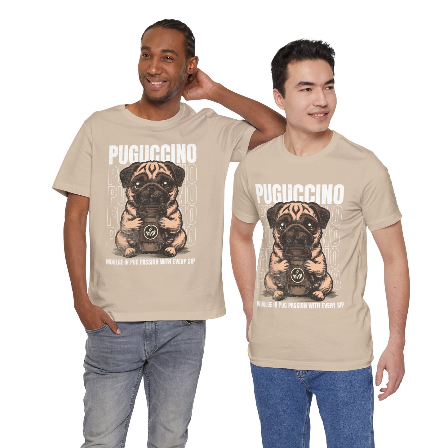 FPD - Unisex T-shirt - Puguccino Tee – Coffee & Pug Lover Statement Shirt