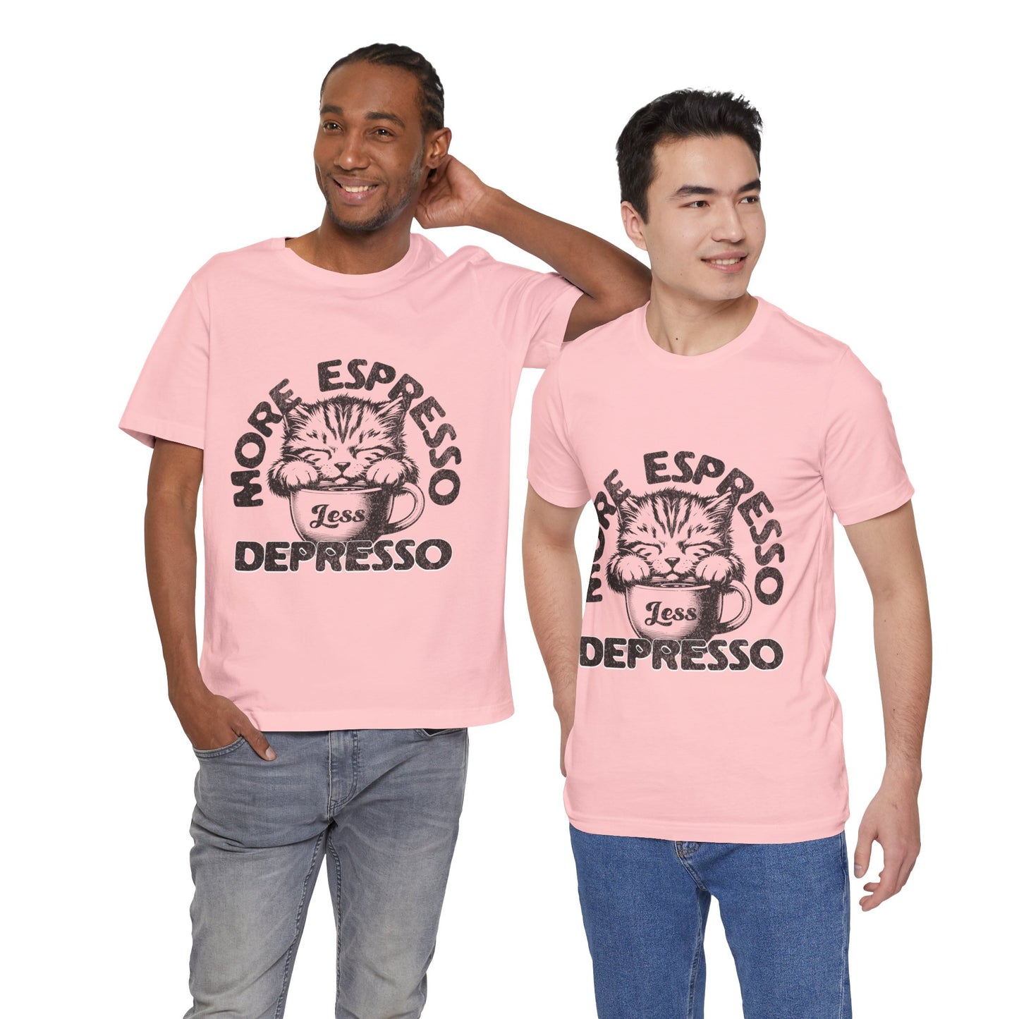 FPD - Unisex T-shirt - More Espresso Less Depresso Tee – Coffee Humor Statement Shirt