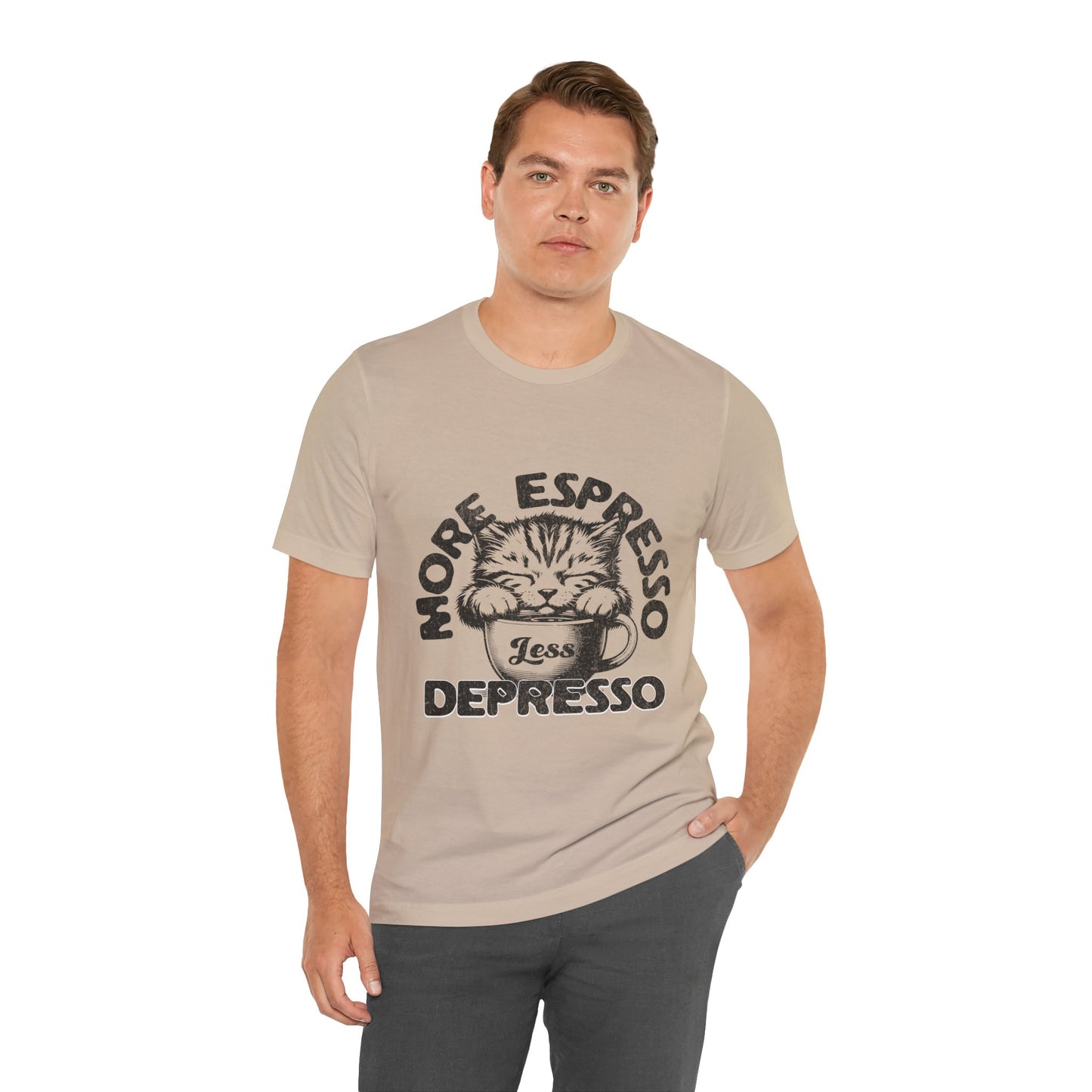 FPD - Unisex T-shirt - More Espresso Less Depresso Tee – Coffee Humor Statement Shirt