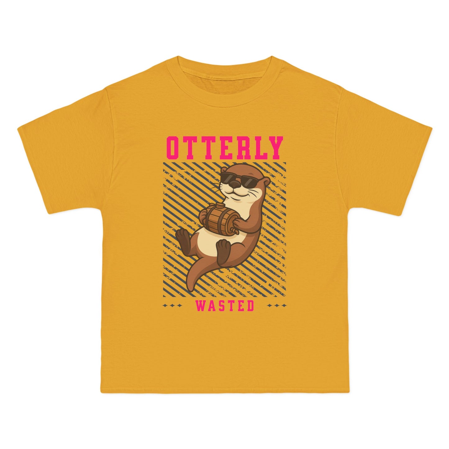 Otterly Wasted Oversized T-Shirt – Funny Animal Pun Graphic Tee | Custom Beer Party Print