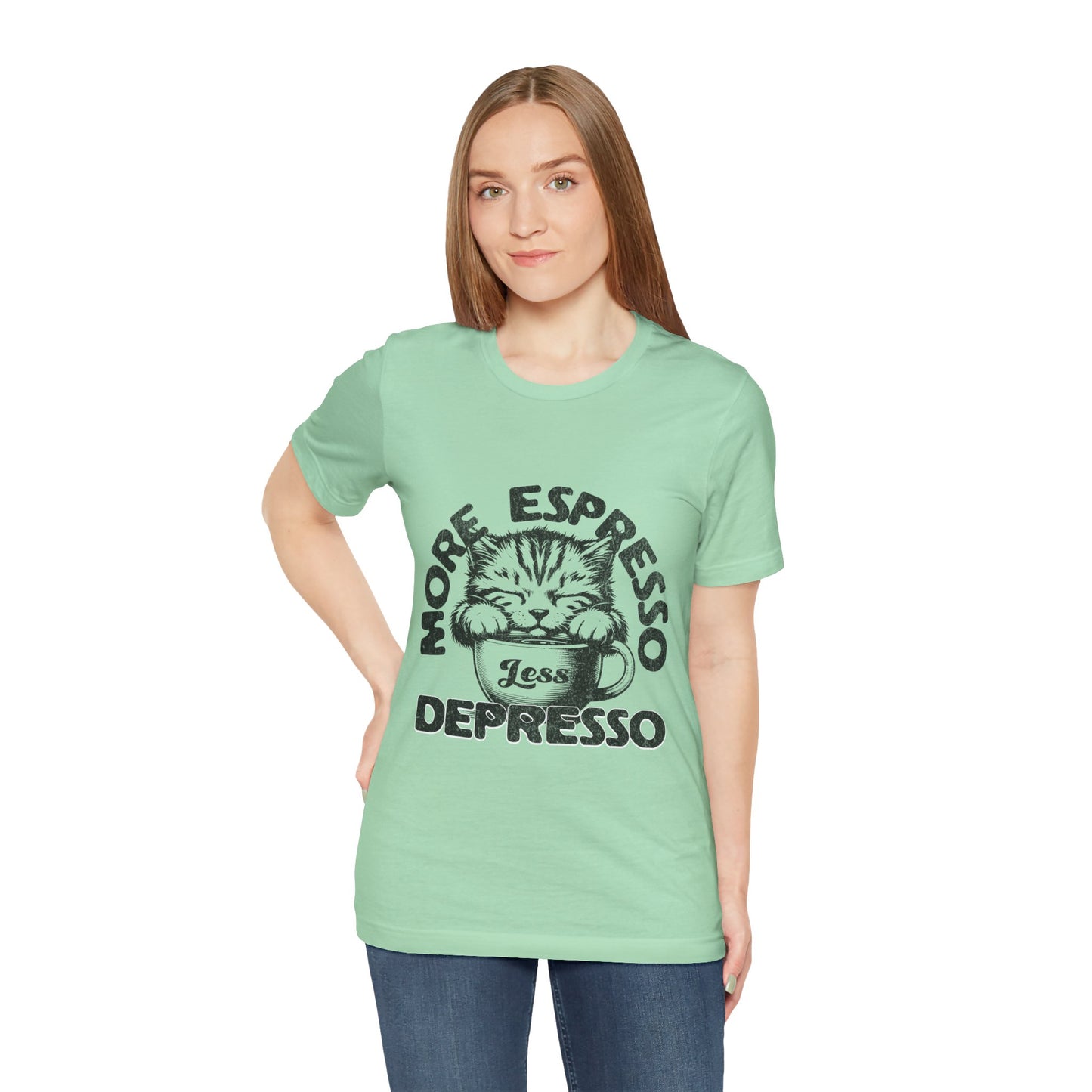 FPD - Unisex T-shirt - More Espresso Less Depresso Tee – Coffee Humor Statement Shirt