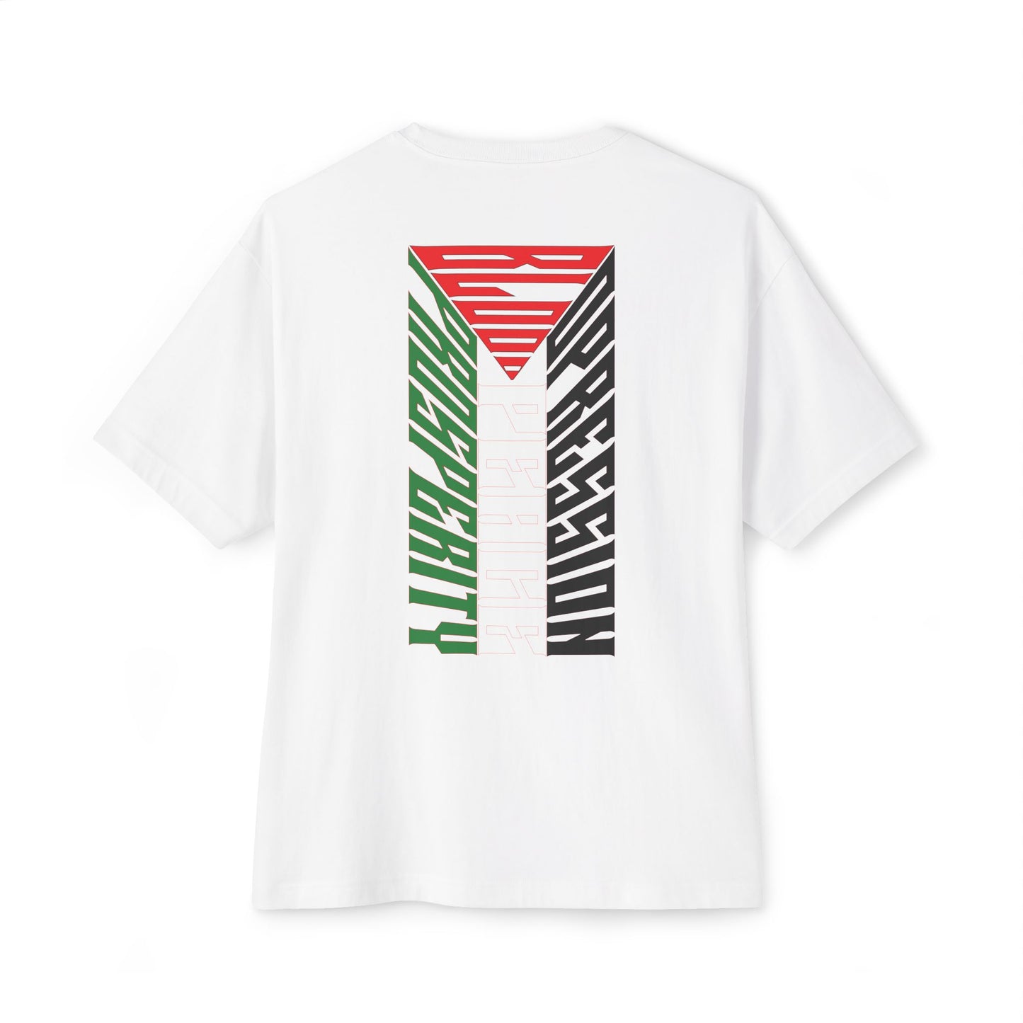 Palestinian Flag Blood Peace Prosperity Oversized Tee – Freedom & Solidarity Shirt - F&BPD