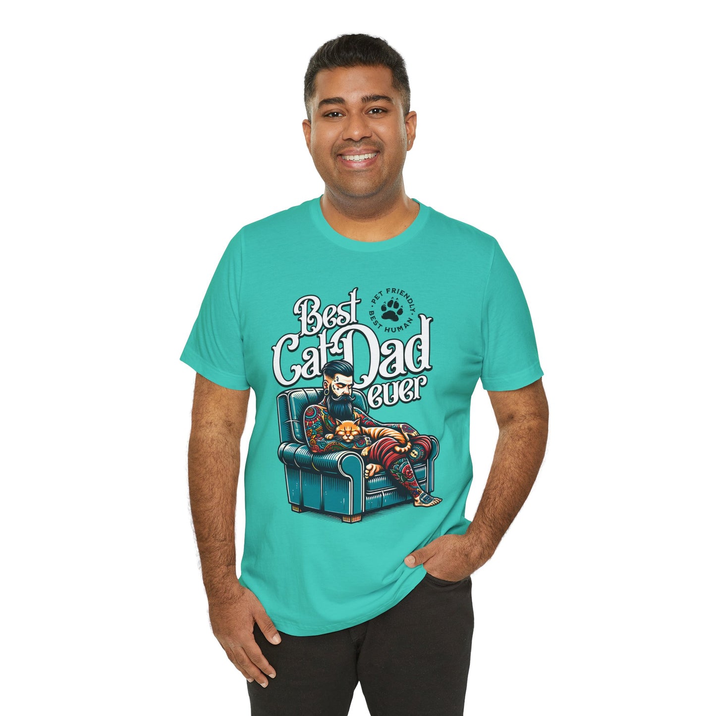 Best Cat Dad Ever Unisex T-Shirt – Perfect Gift for Cat Lovers - FPD