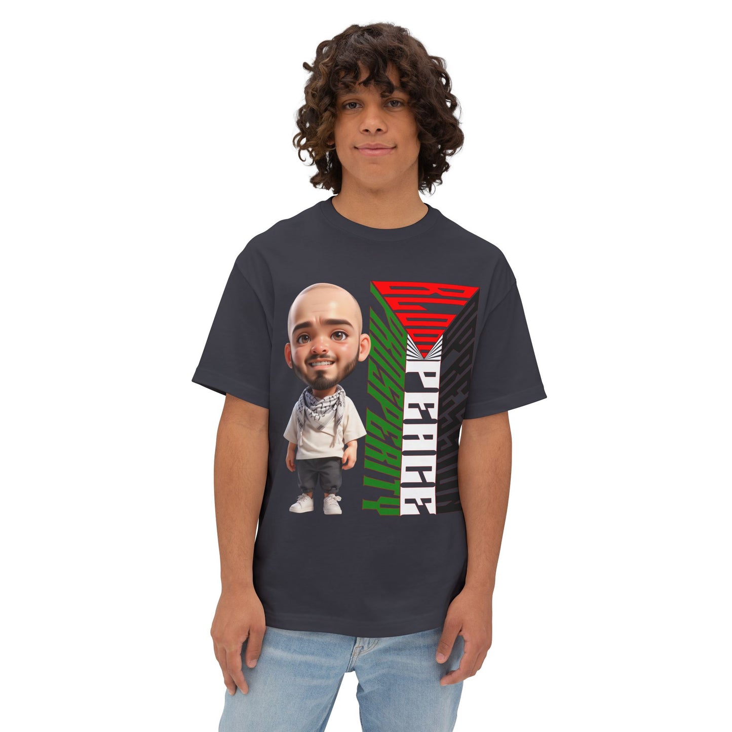 Palestinian Flag Freedom Peace Equality Oversized Tee – Solidarity Shirt - FPD