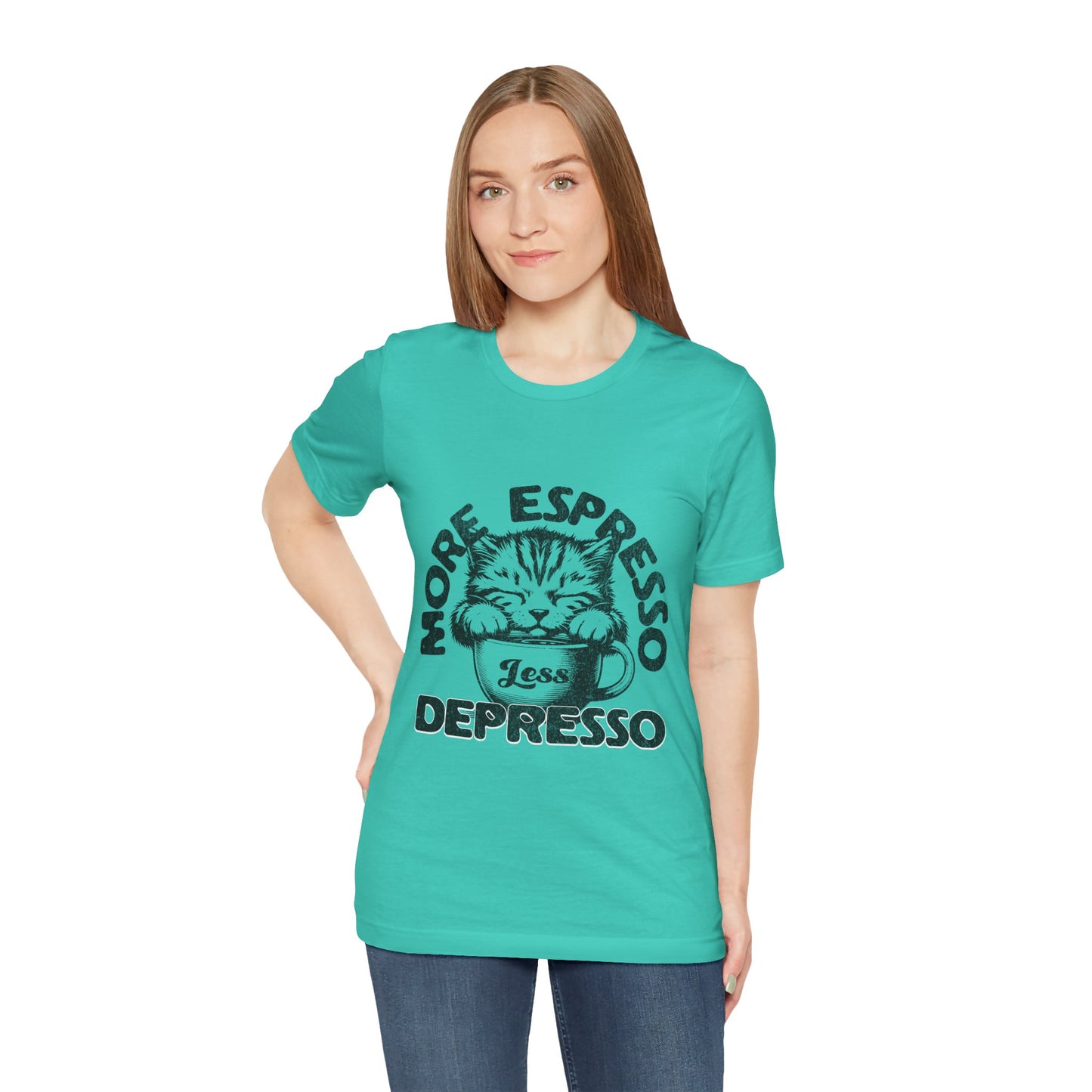 FPD - Unisex T-shirt - More Espresso Less Depresso Tee – Coffee Humor Statement Shirt