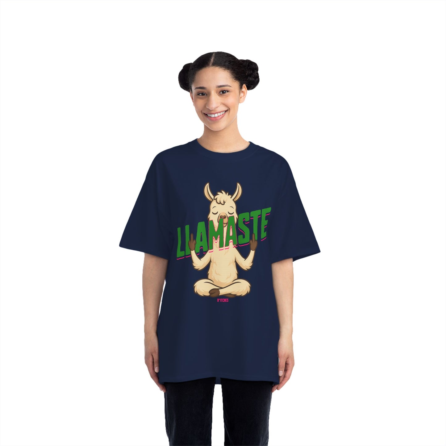 Funny Oversized T-Shirt Print – Yoga Llama Graphic Tee for Men & Women