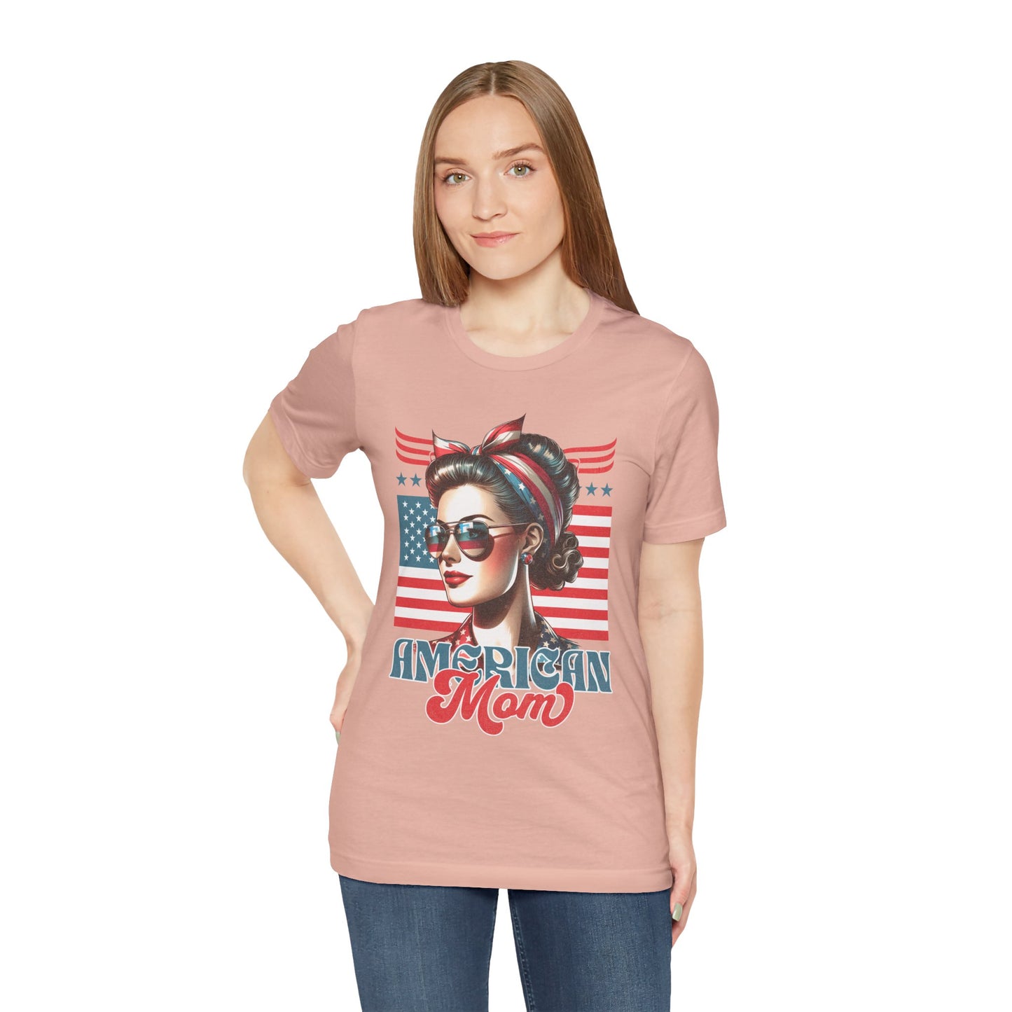 American Mom T-Shirt – Patriotic Tee for Moms