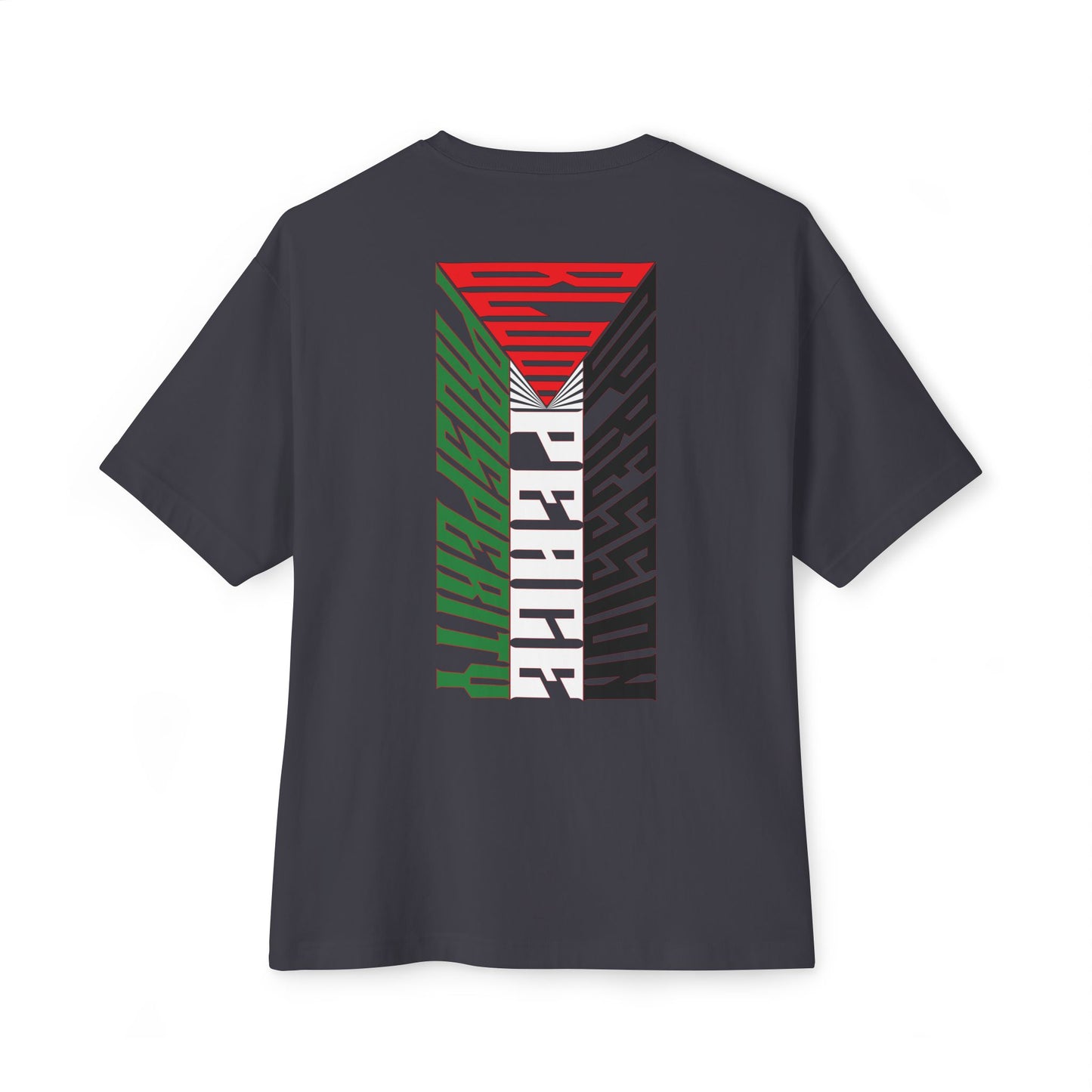 Palestinian Flag Blood Peace Prosperity Oversized Tee – Freedom & Solidarity Shirt - F&BPD