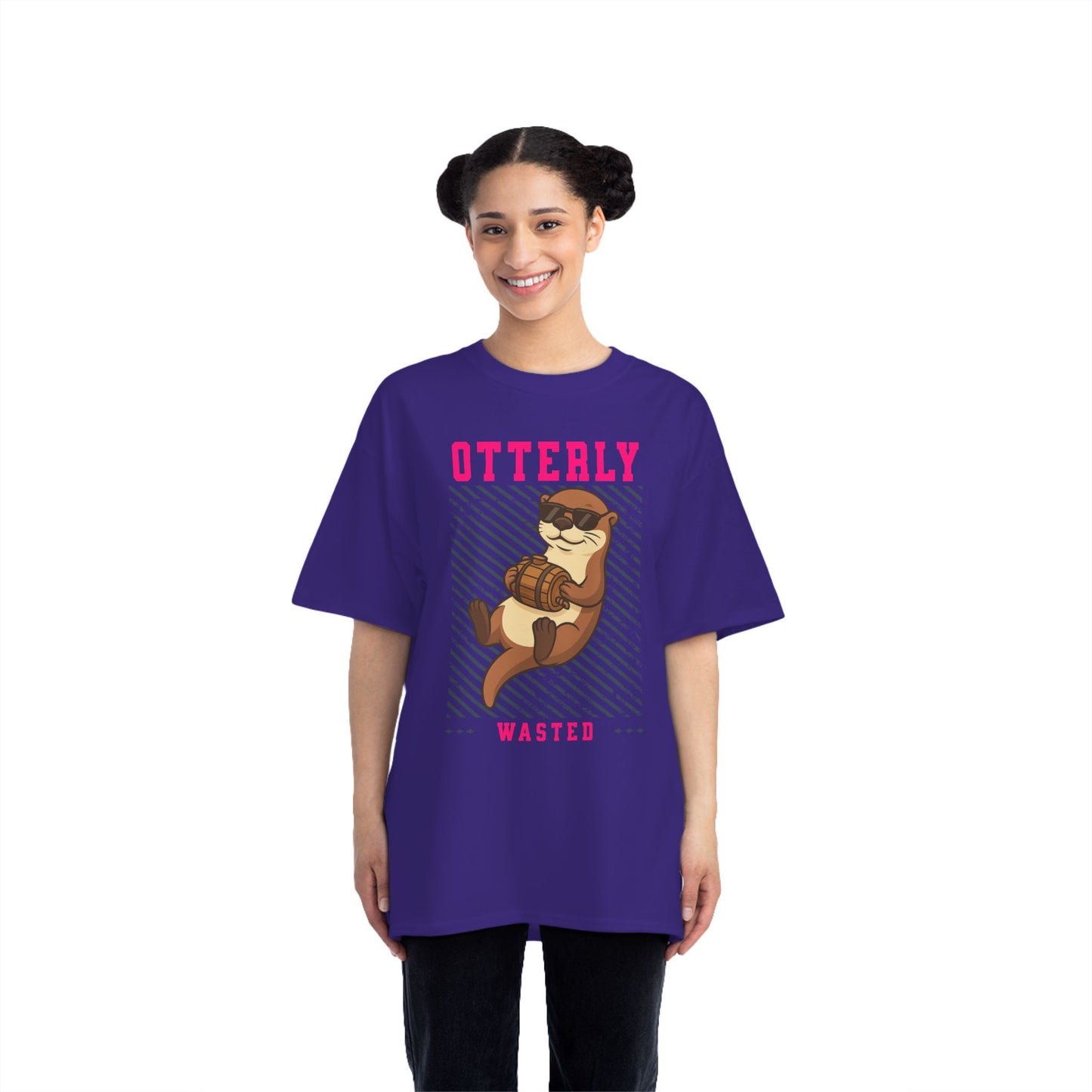 Otterly Wasted Oversized T-Shirt – Funny Animal Pun Graphic Tee | Custom Beer Party Print
