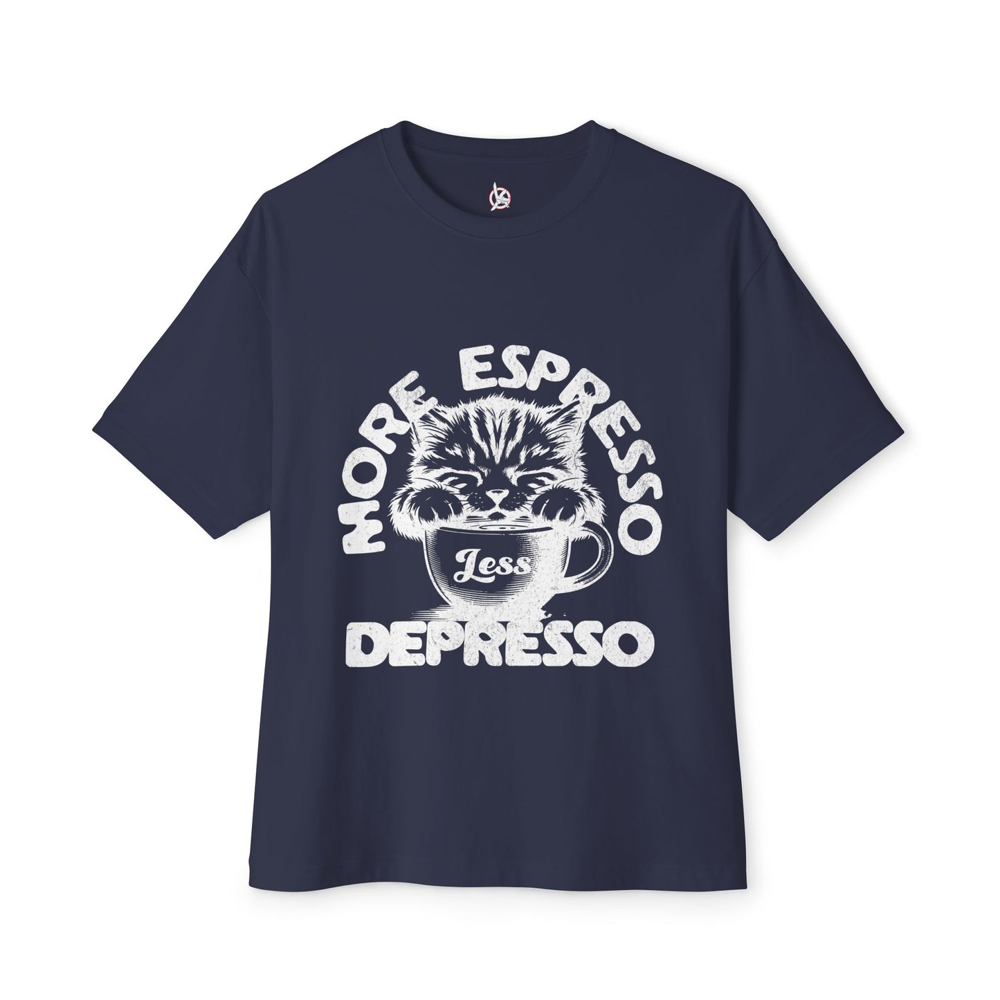 FPD - More Espresso Less Depresso Oversized Tee – Coffee & Mood Statement