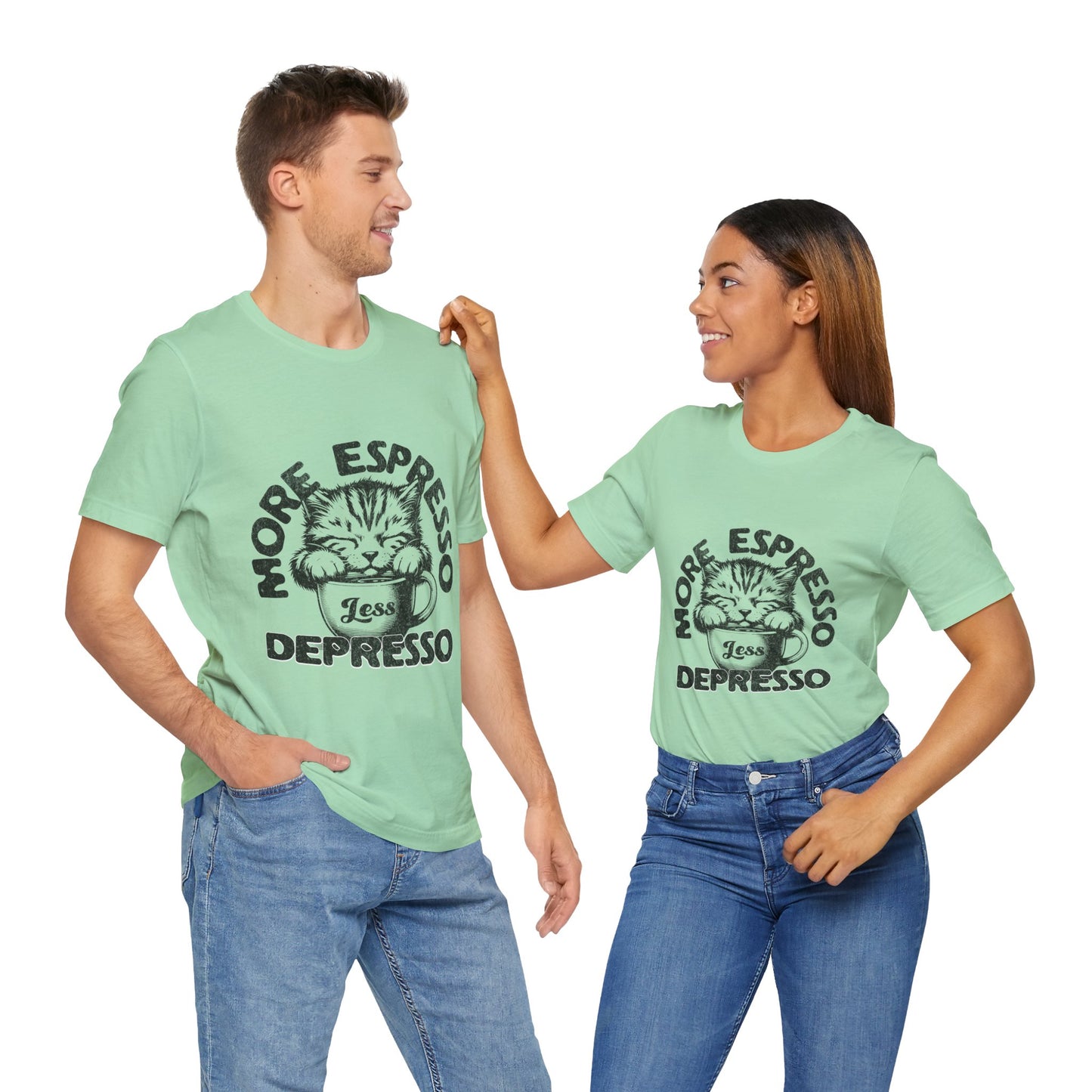 FPD - Unisex T-shirt - More Espresso Less Depresso Tee – Coffee Humor Statement Shirt