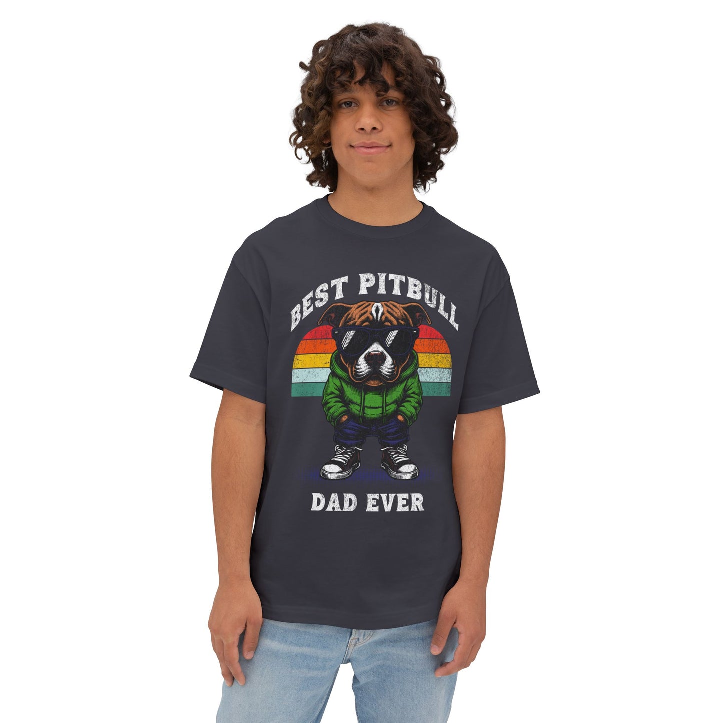 FPD - Best Pitbull Dad Oversized Tee – Dog Lover Streetwear