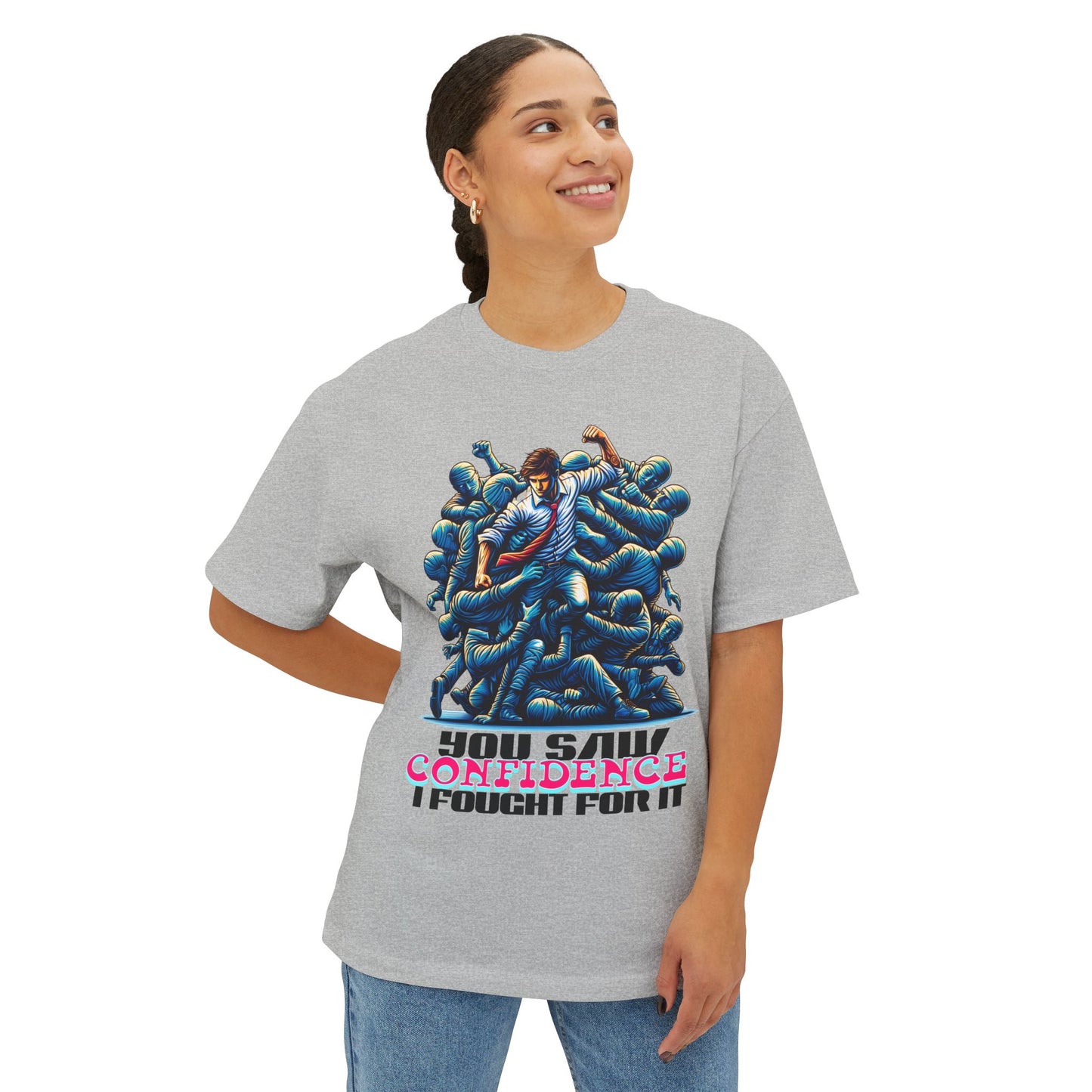 FPD - I Fought for Confidence Oversized Tee – Empowerment Statement Shirt