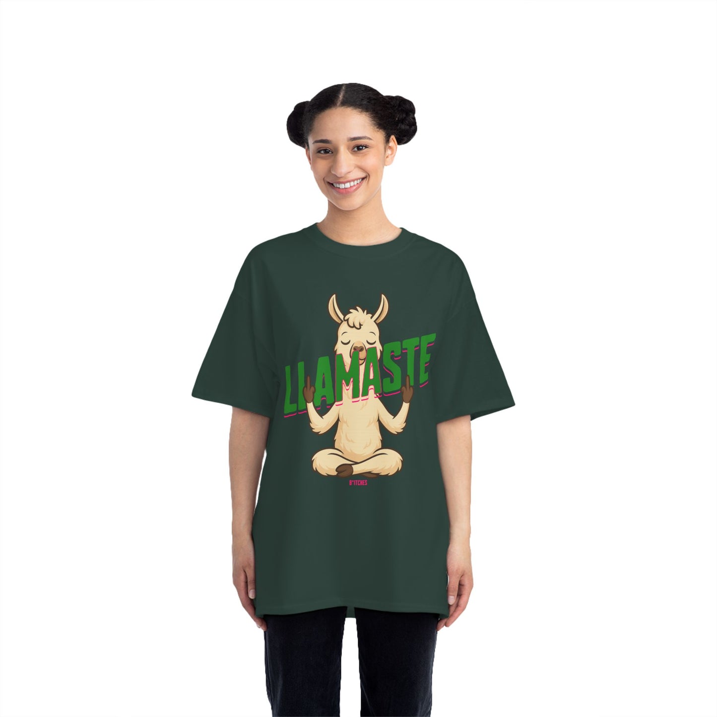 Funny Oversized T-Shirt Print – Yoga Llama Graphic Tee for Men & Women